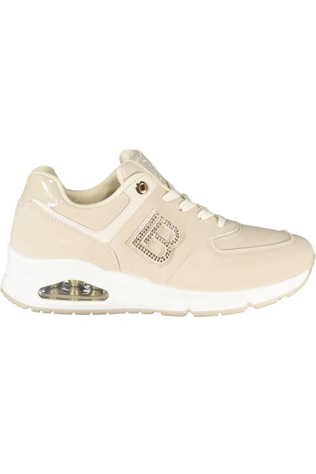 9229_BEBEIGE – Beiger Damensneaker mit Strass & kontrastierenden Details – Größe: 36, 37, 38, 39, 40, 41 – Farbe: Beige