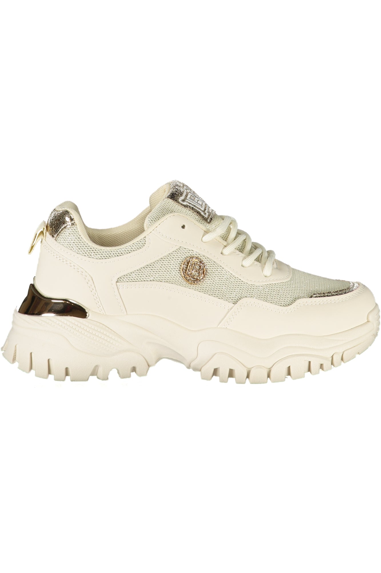 9213_BEBEIGE – Eleganter beige Damensneaker mit Kontrastdetails und Applikationen – Größe: 36, 37, 38, 39, 40, 41 – Farbe: Beige