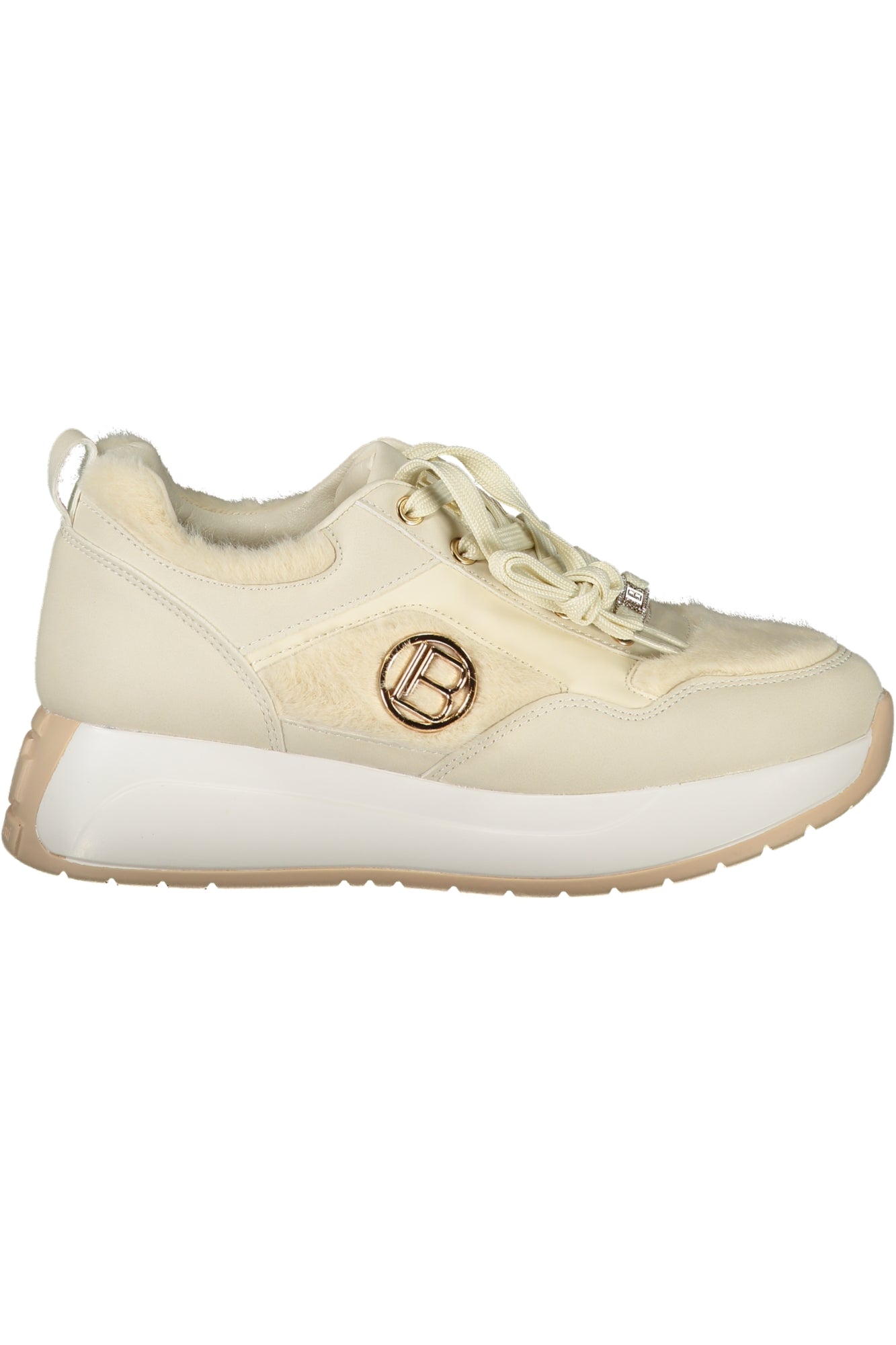 8711_BETOFU – Damen Veloursleder-Sneaker in Beige mit Schnürsenkeln und Stickerei – Größe: 36, 37, 38, 39, 40, 41 – Farbe: Beige