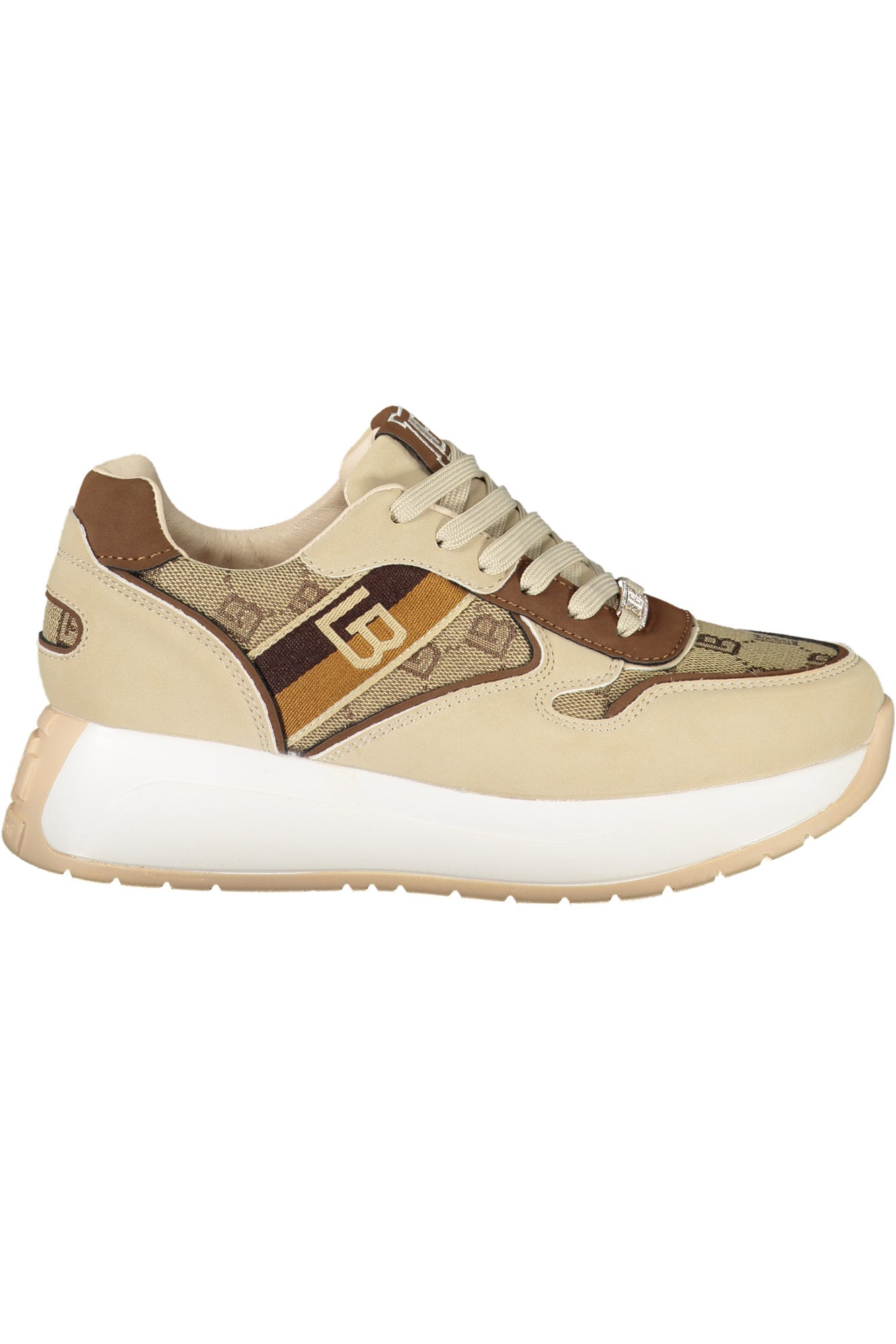 8708_BEBEIGE – Bequeme beige Sneaker für Damen mit Kontrastdetails und 4 cm Sohle – Größe: 36, 38, 41, 39 – Farbe: Beige