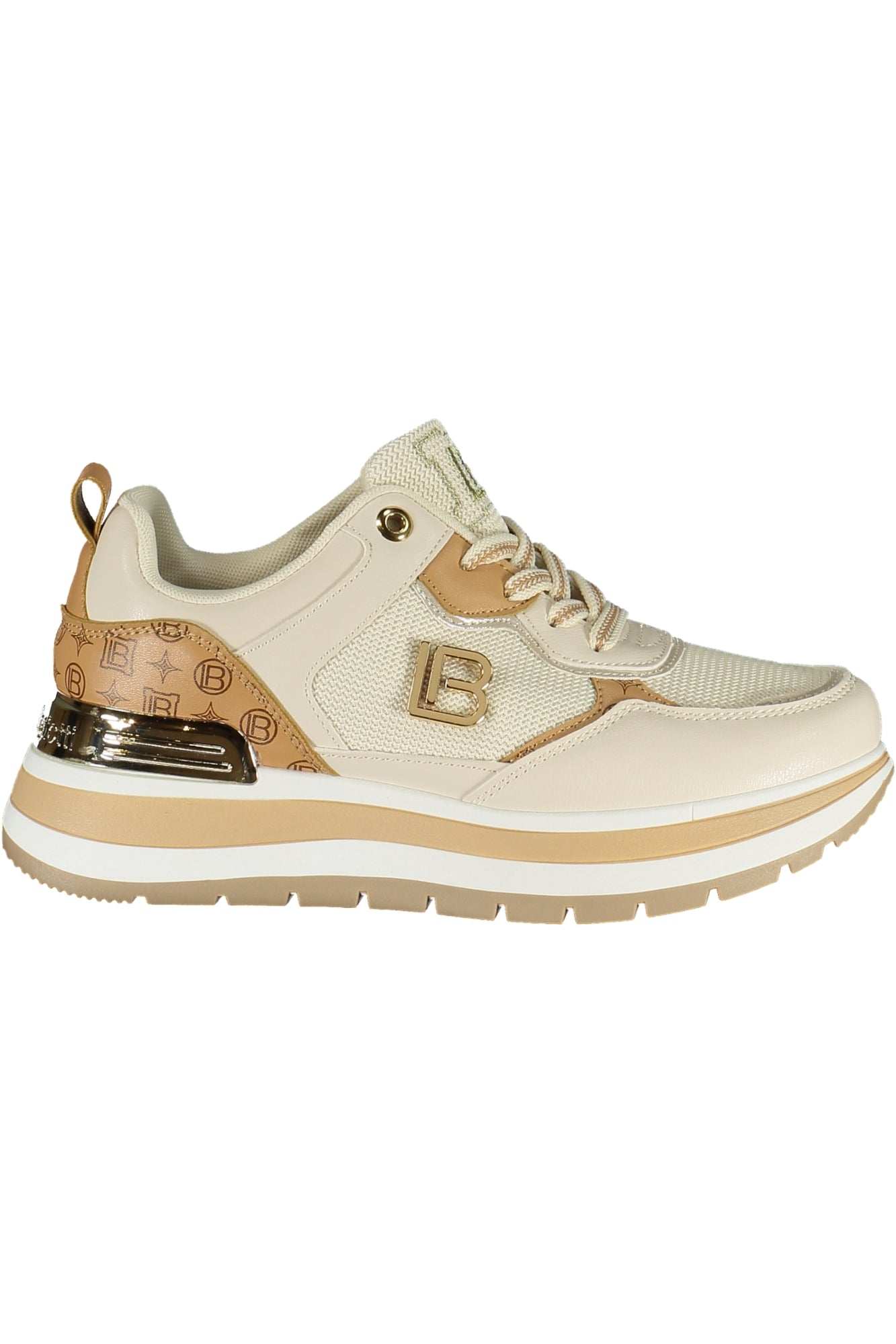 9630_BEIVORY – Elegante Damensportschuhe Beige mit Gold-Details und Komfortsohle – Größe: 36, 37, 38, 39, 40, 41 – Farbe: Beige