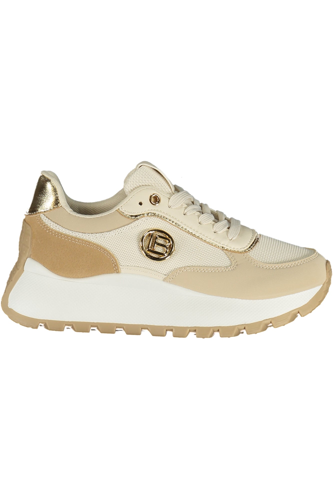 9647_BEBEIGE – Bequemer Damensneaker in Beige mit goldenen Details und Applikation – Größe: 36, 37, 38, 39, 40, 41 – Farbe: Beige