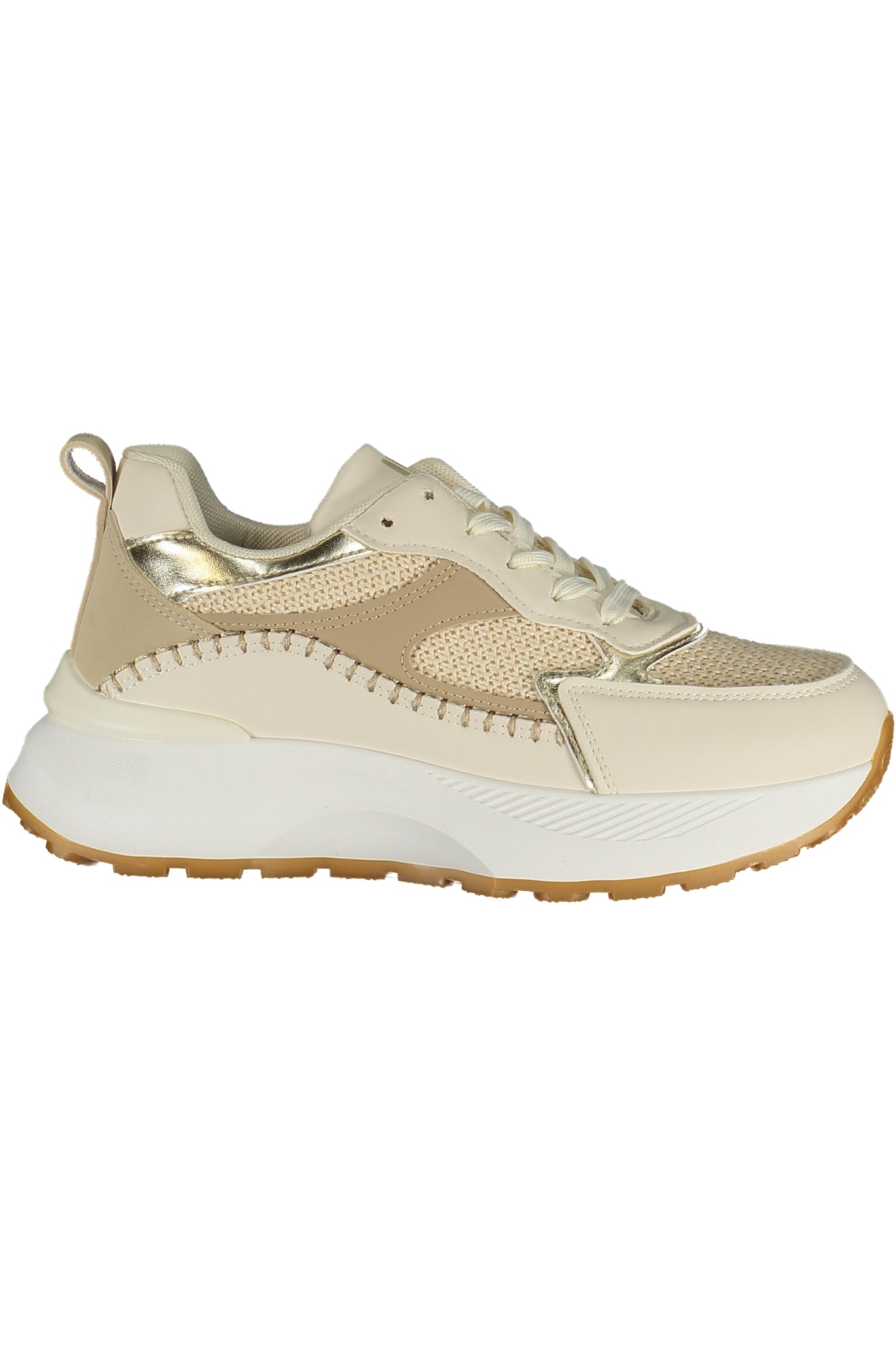 9645_BEIVORY – Eleganter Damensportschuh Beige mit Elfenbein-Gold Details & Komfort – Größe: 36, 37, 38, 39, 40, 41 – Farbe: Beige