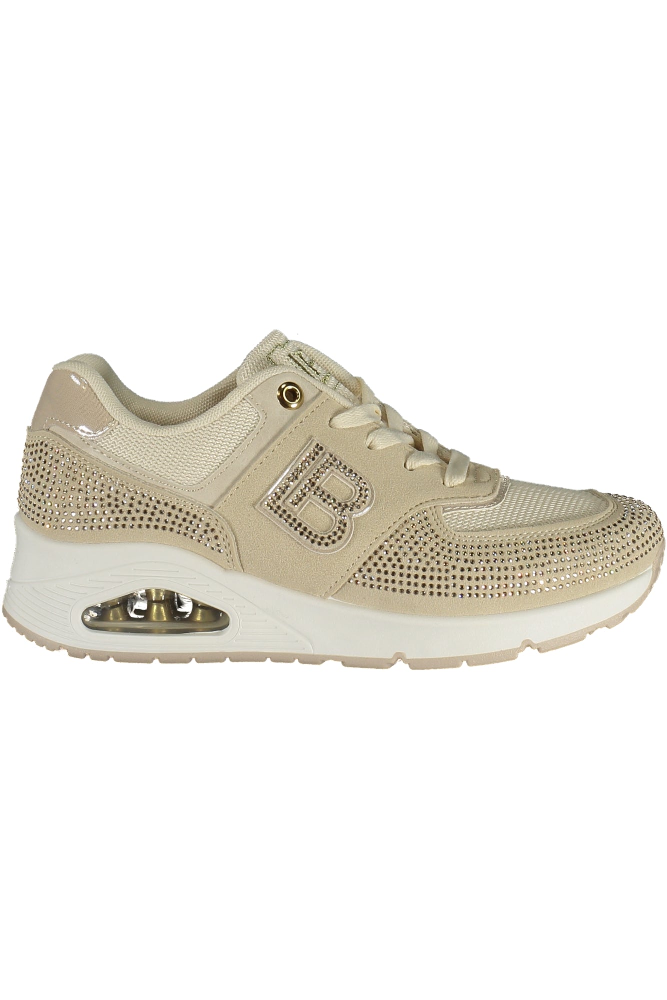 9612_BEBEIGE – Eleganter Damensneaker Beige mit Strass und Komfortsohle – Größe: 35, 36, 37, 38, 39, 40, 41 – Farbe: Beige