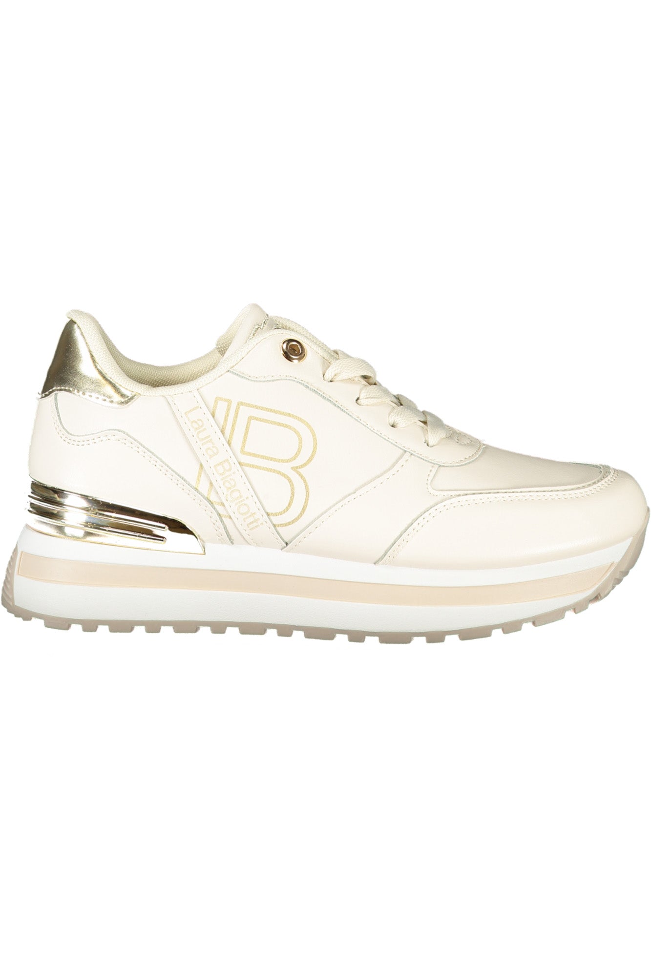 8713_BEBEIGE – Damen-Sportschuh beige aus Kalbsleder mit kontrastierenden Details – Größe: 38, 41, 36, 37, 39 – Farbe: Beige