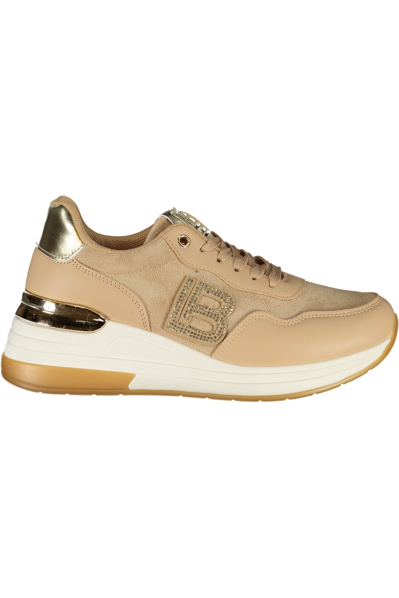 8923_BETAN – Eleganter Damensneaker Beige mit Strass & Stickerei aus Kalbsleder – Größe: 36, 37, 38, 39, 40, 41 – Farbe: Beige