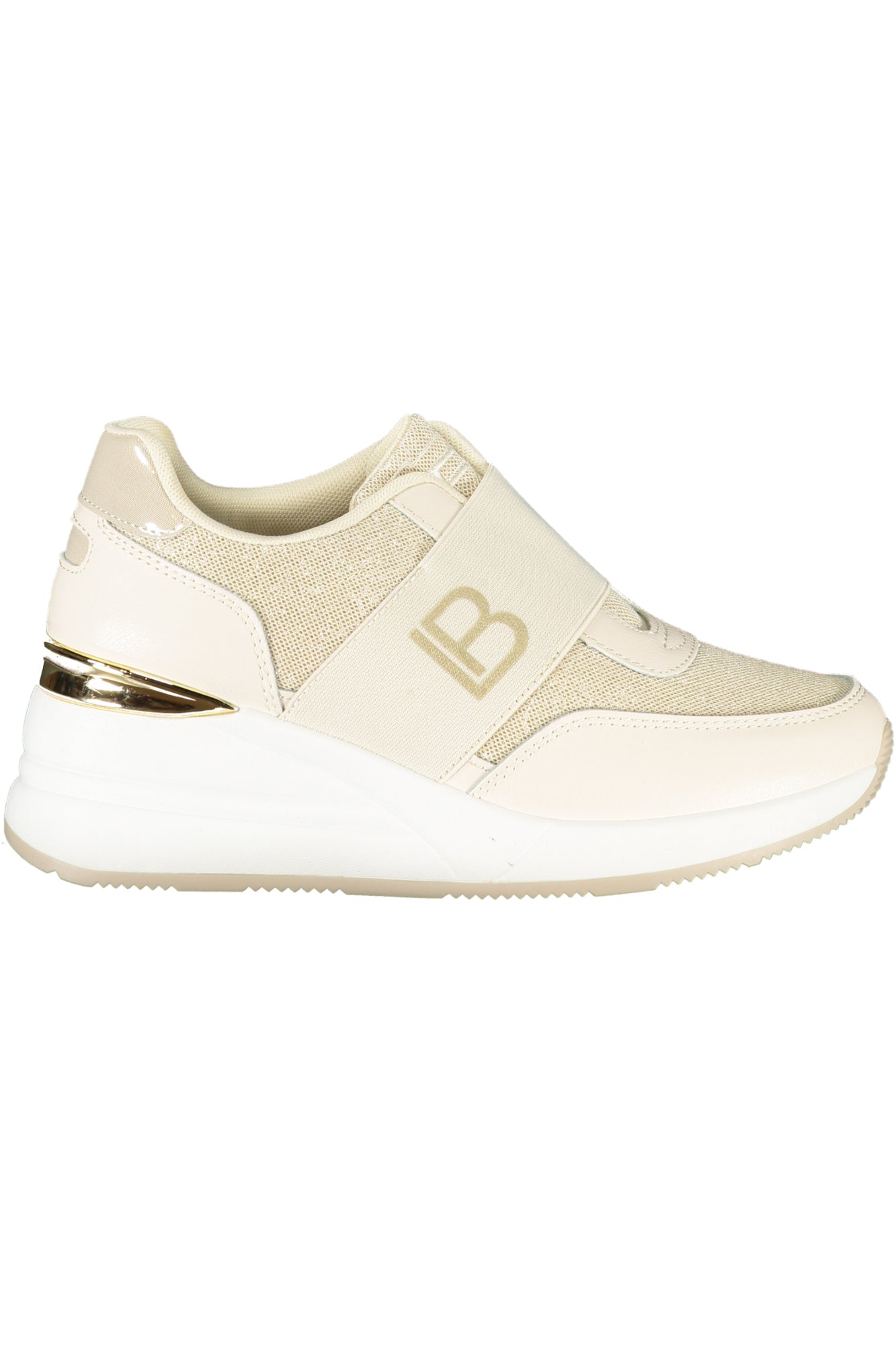 9253_BEIVORY – Bequemer Damensportschuh Beige mit Plateau 6 cm und Kontrastdetails – Größe: 36, 37, 38, 39, 40, 41 – Farbe: Beige