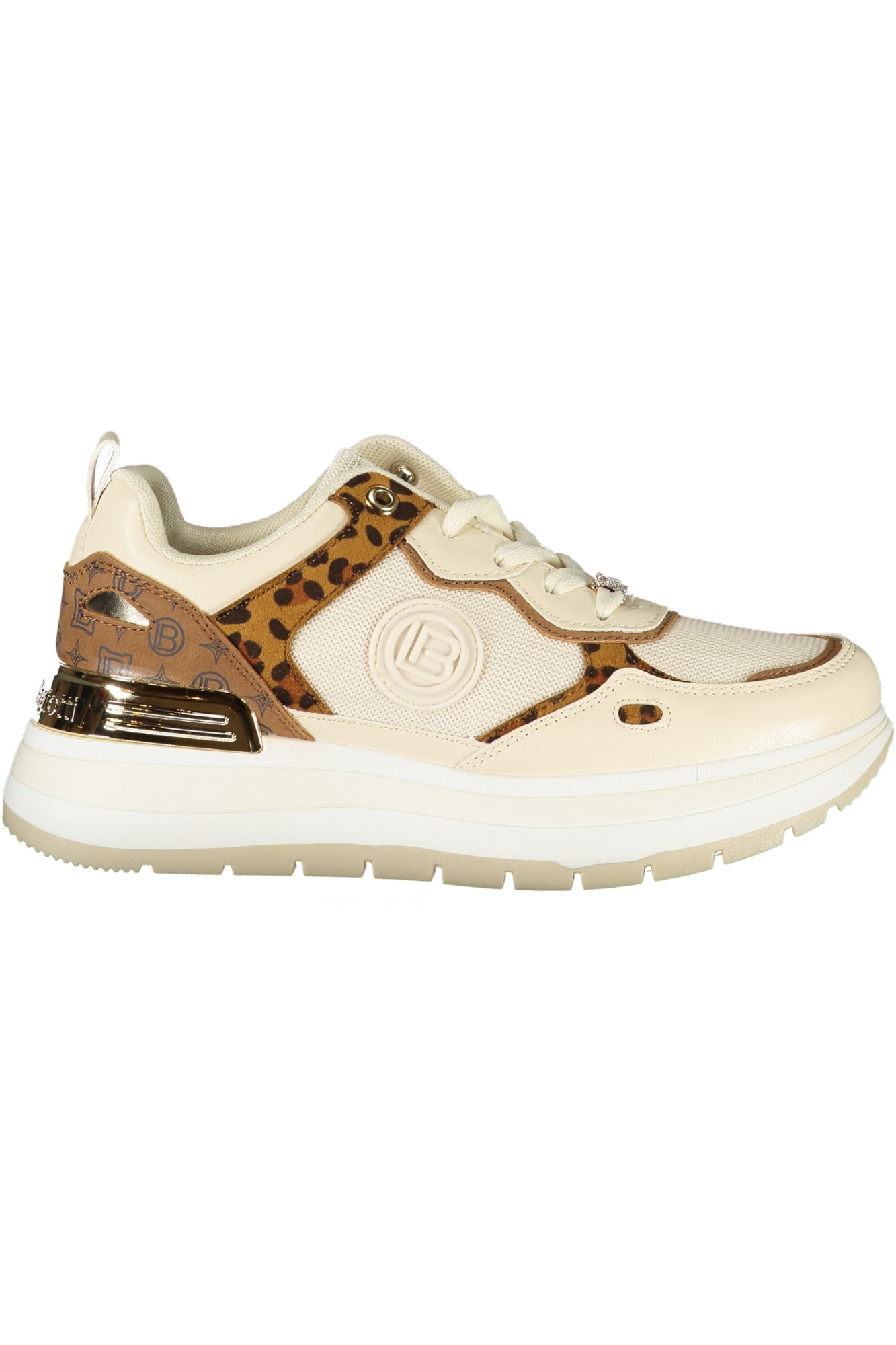 9239_BEIVORY – Damen-Sportschuh Beige mit Plateau, Kontrasten & Print-Details – Größe: 36, 37, 38, 39, 40, 41 – Farbe: Beige