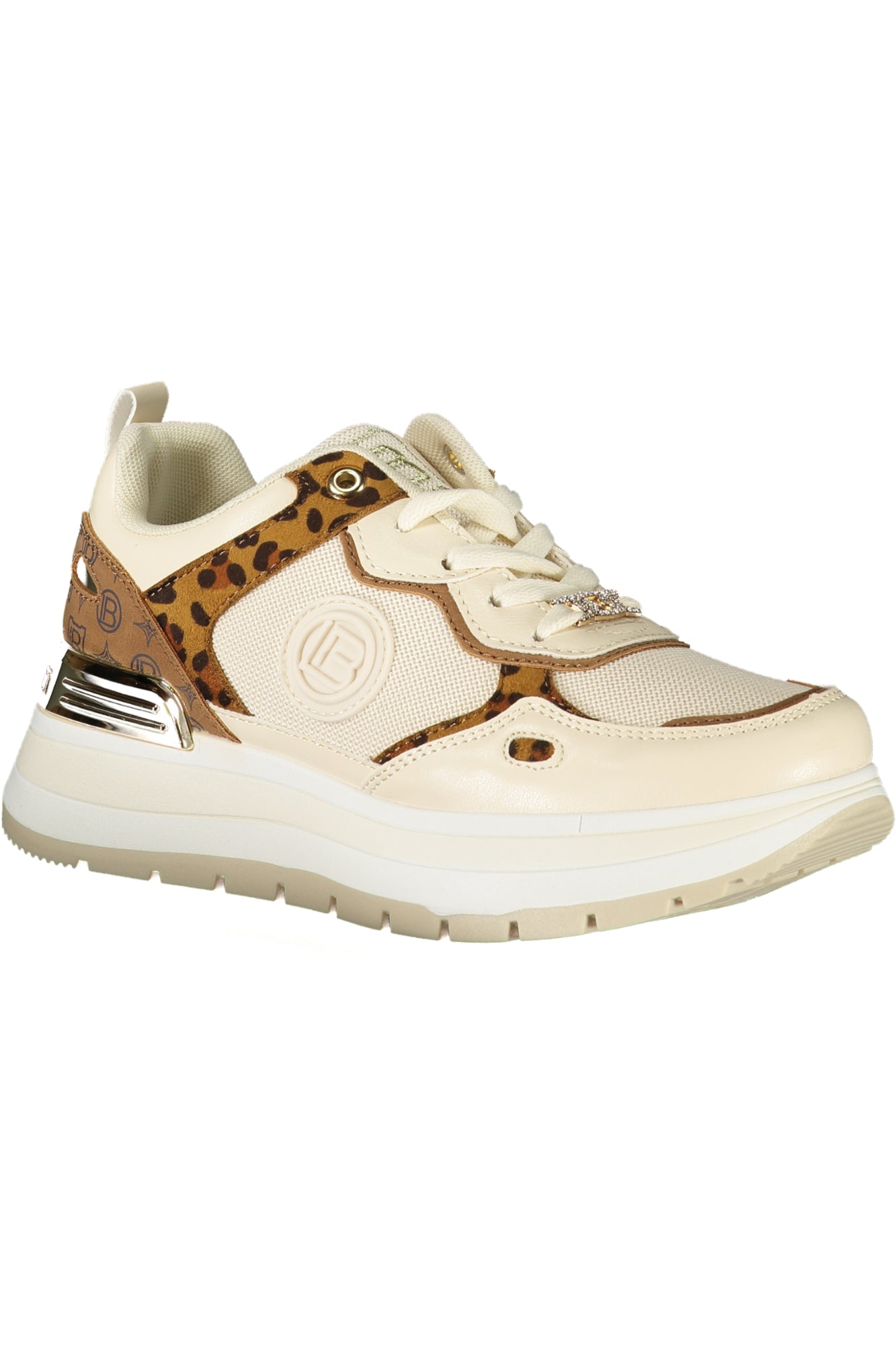 9239_BEIVORY – Damen-Sportschuh Beige mit Plateau, Kontrasten & Print-Details – Größe: 36, 37, 38, 39, 40, 41 – Farbe: Beige