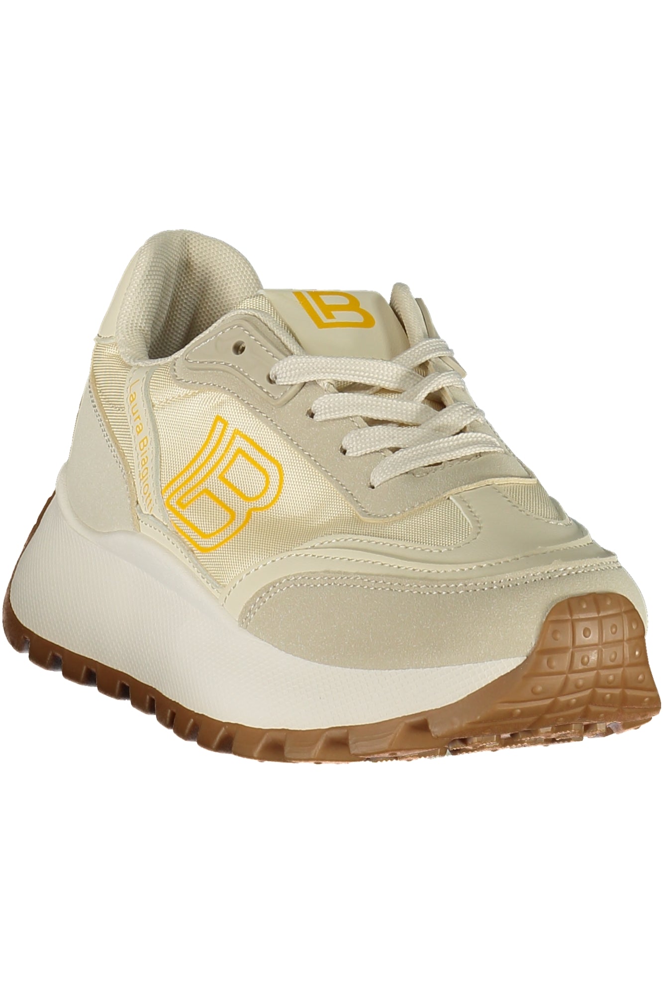 9646_BEBEIGE – Beiger Damensneaker: Komfort mit gelben Details und herausnehmbarem Fußbett – Größe: 36, 37, 38, 39, 40, 41 – Farbe: Beige