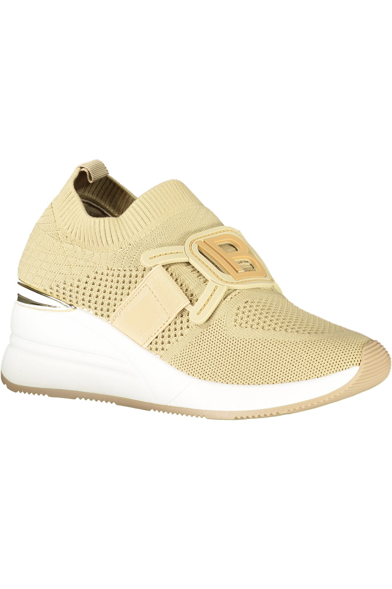 9254_BEBEIGE – Bequemer beiger Damensneaker mit Kontrasten und 6 cm Plateau – Größe: 36, 37, 38, 39, 40, 41 – Farbe: Beige