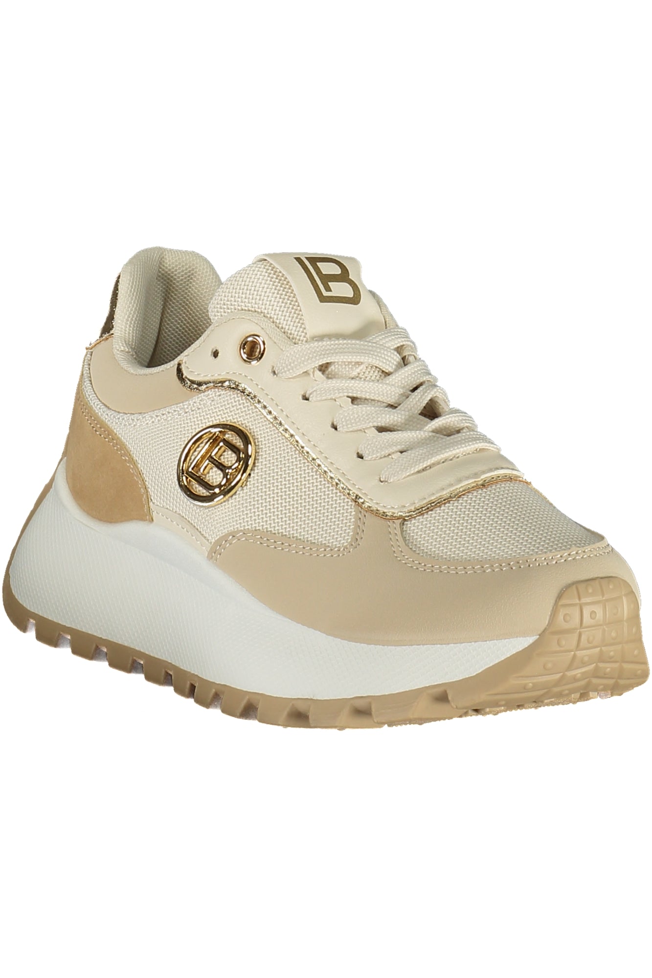 9647_BEBEIGE – Bequemer Damensneaker in Beige mit goldenen Details und Applikation – Größe: 36, 37, 38, 39, 40, 41 – Farbe: Beige