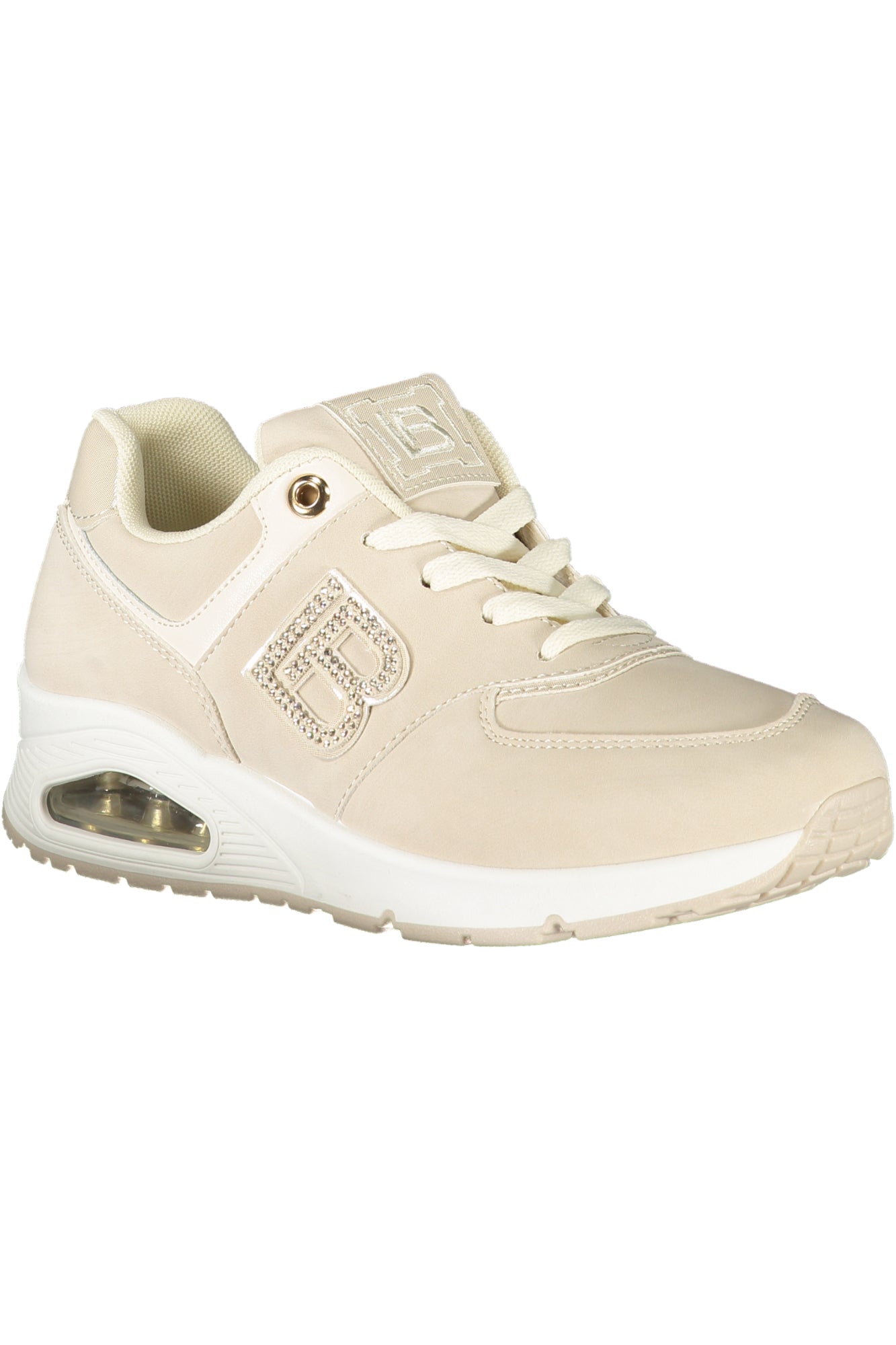 9229_BEBEIGE – Beiger Damensneaker mit Strass & kontrastierenden Details – Größe: 36, 37, 38, 39, 40, 41 – Farbe: Beige