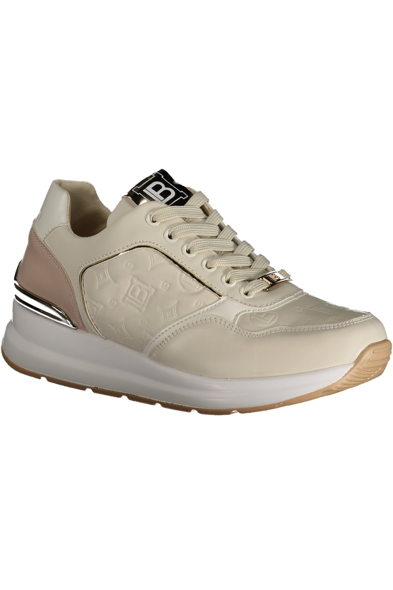 8404_BEBEIGE – Stylischer Damen-Sneaker Beige mit Details und Logodruck – Größe: 38 – Farbe: Beige