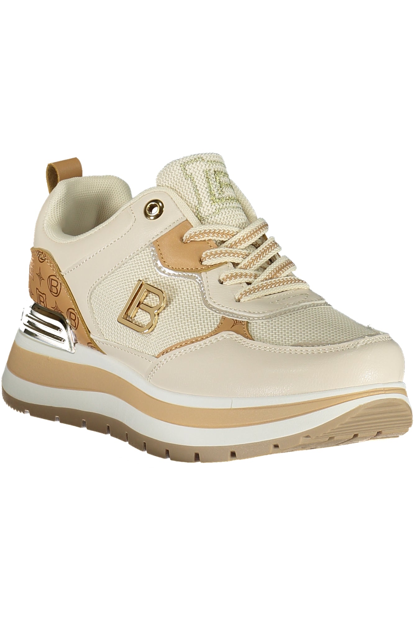 9630_BEIVORY – Elegante Damensportschuhe Beige mit Gold-Details und Komfortsohle – Größe: 36, 37, 38, 39, 40, 41 – Farbe: Beige