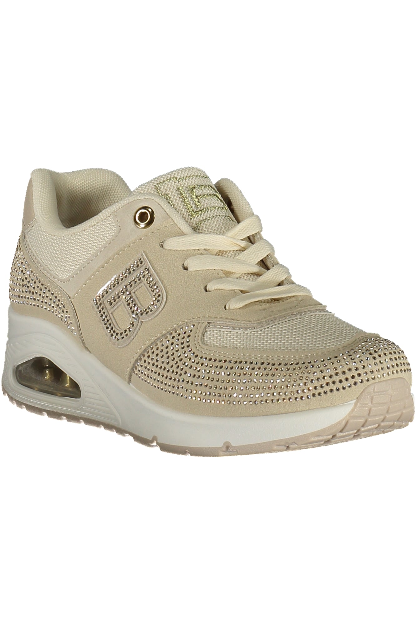 9612_BEBEIGE – Eleganter Damensneaker Beige mit Strass und Komfortsohle – Größe: 35, 36, 37, 38, 39, 40, 41 – Farbe: Beige