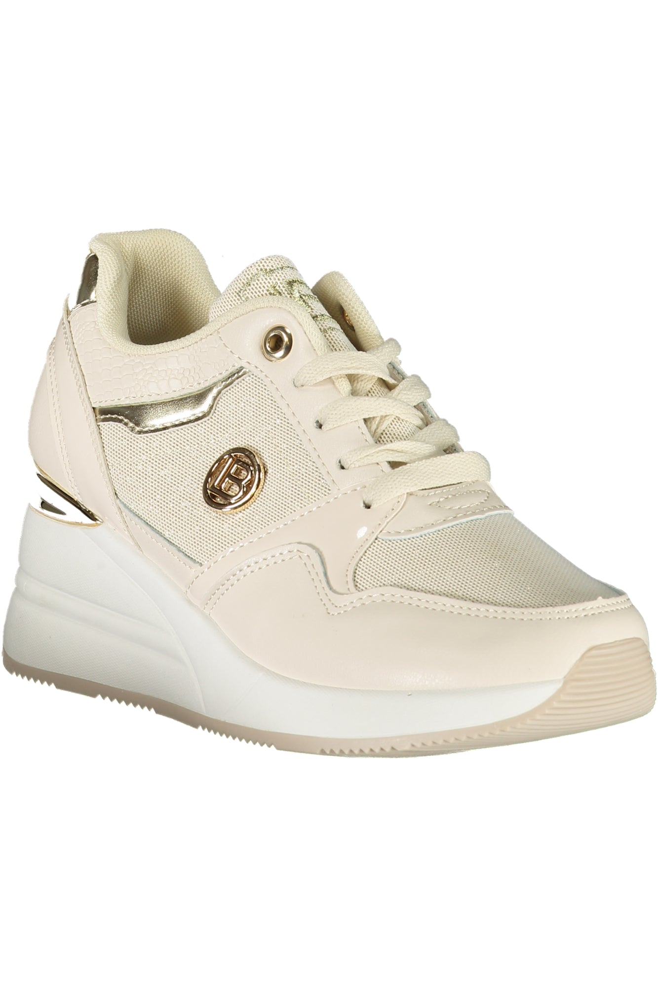 8922_BEIVORY – Beiger Damensportschuh aus Kalbsleder mit 4 cm Absatz und Details – Größe: 36, 37, 38, 39, 40, 41 – Farbe: Beige