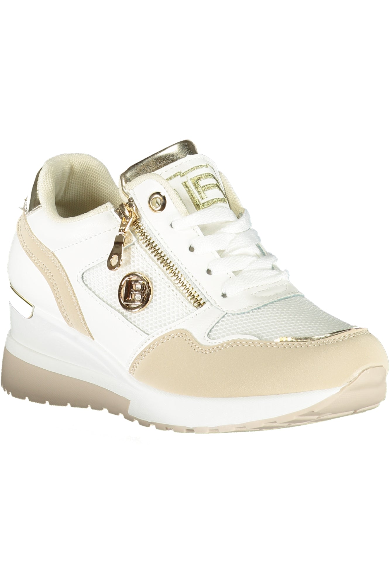 8920_BEBEIGE – Beiger Damensneaker mit Reißverschluss und Kontrastdetails aus Nubukleder – Größe: 36, 37, 38, 39, 40, 41 – Farbe: Beige