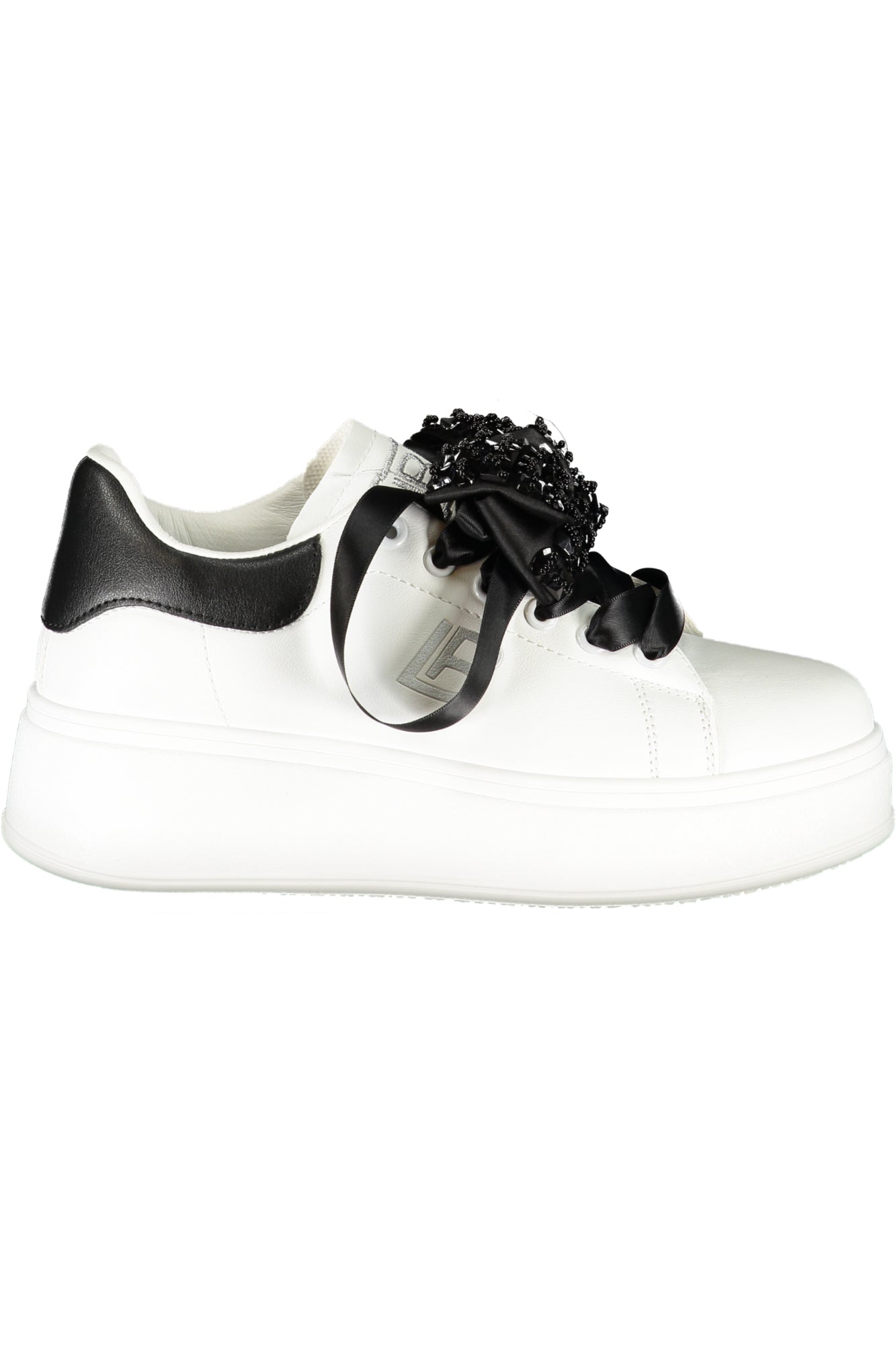 8929_BIWHIBLA – Eleganter Weißer Damensportschuh mit Strass & 4 cm Keilabsatz – Größe: 36, 37, 38, 39, 40, 41 – Farbe: Bianco