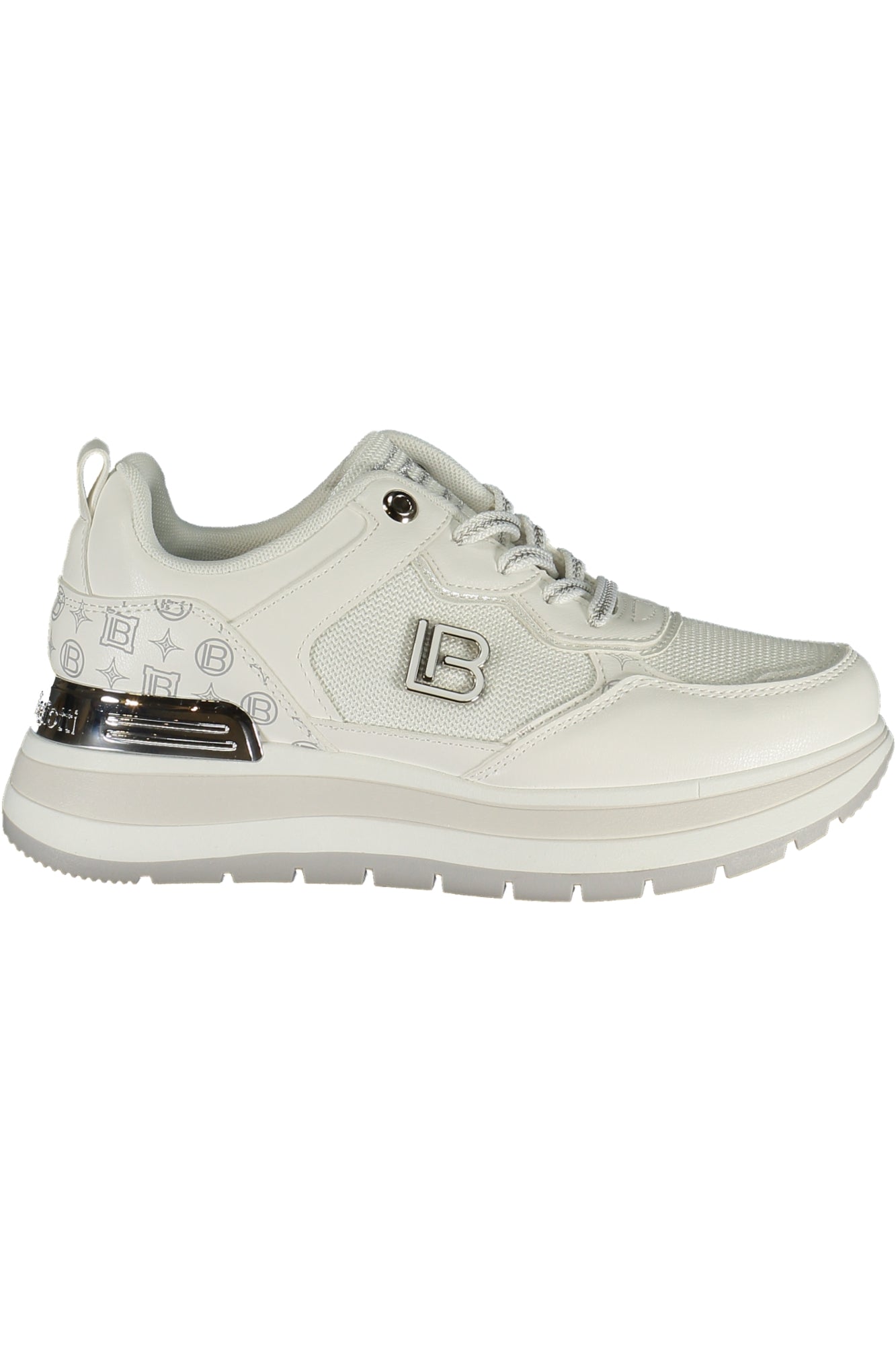 9630_BIWHITE – Damen-Sportschuh Weiß mit Silberdetails und Wechsel-Fußbett – Größe: 36, 37, 38, 39, 40, 41 – Farbe: Bianco