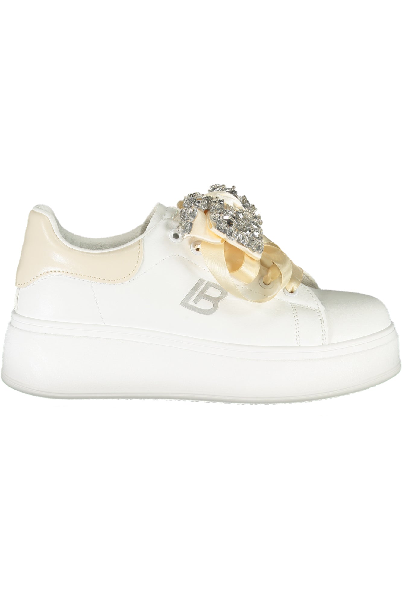 8929_BIWHIIVO – Eleganter Damen Weißer Sportschuh aus Kalbsleder mit Strassdetails – Größe: 36, 37, 38, 39, 40, 41 – Farbe: Bianco