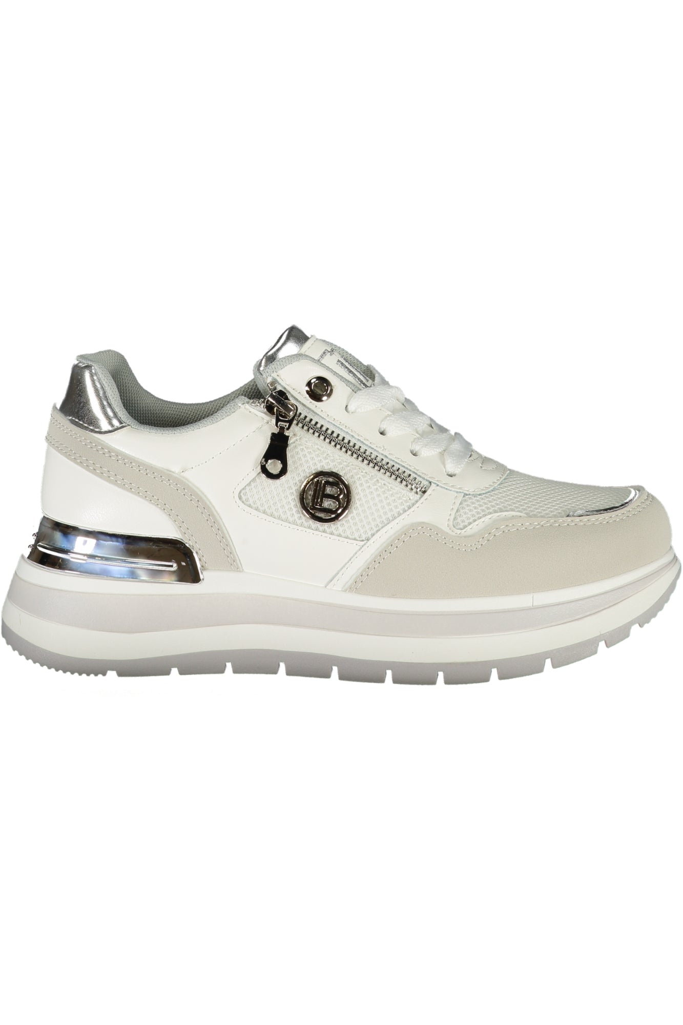 8913_BIGREY – Eleganter Damen-Sportschuh in Weiß mit seitlichem Reißverschluss – Größe: 36, 37, 38, 39, 40, 41 – Farbe: Bianco