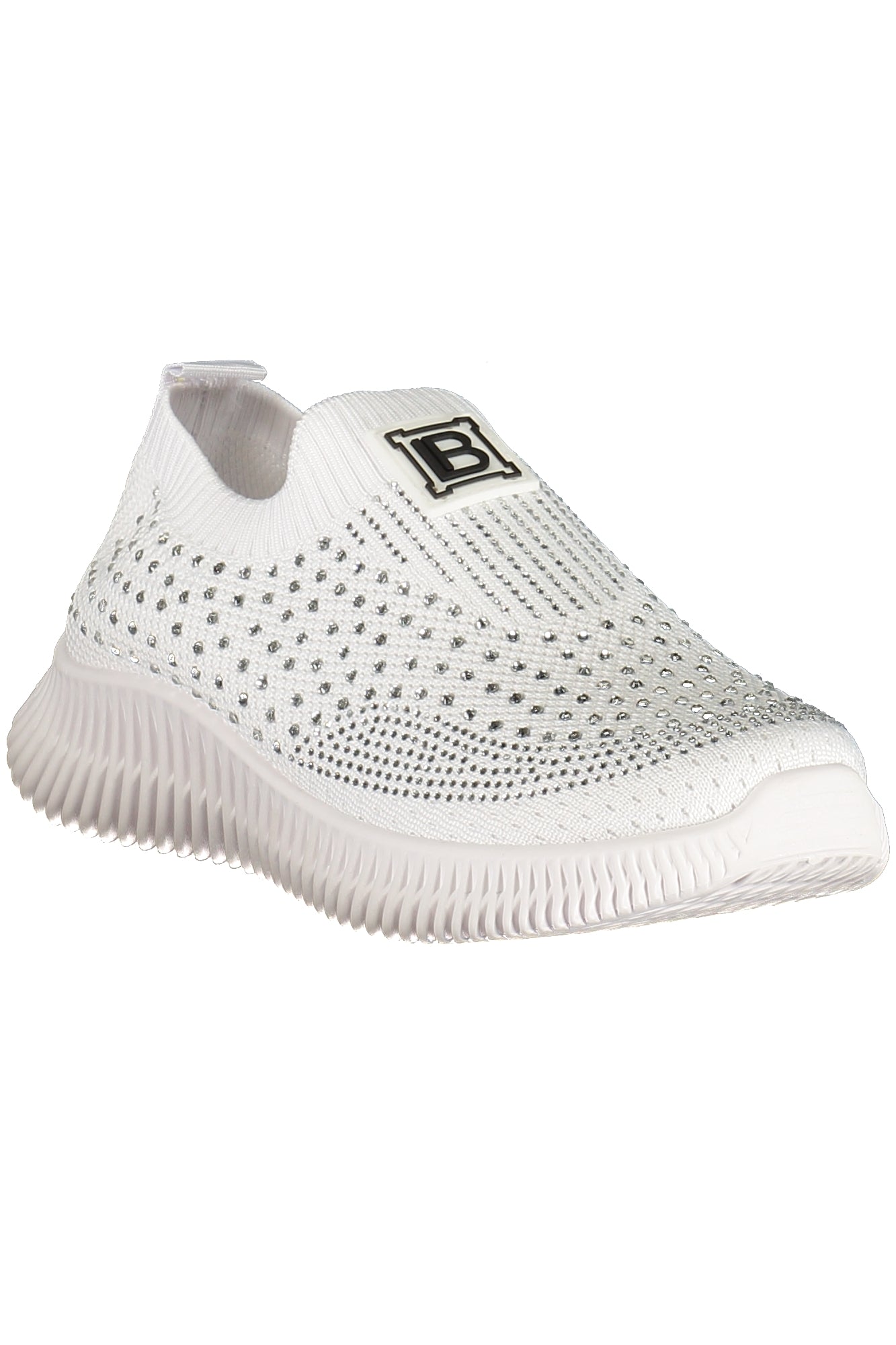 9661_BIWHITE – Eleganter Damensneaker Weiß mit Strass und Herausnehmbarem Fußbett – Größe: 36, 37, 38, 39, 40, 41 – Farbe: Bianco