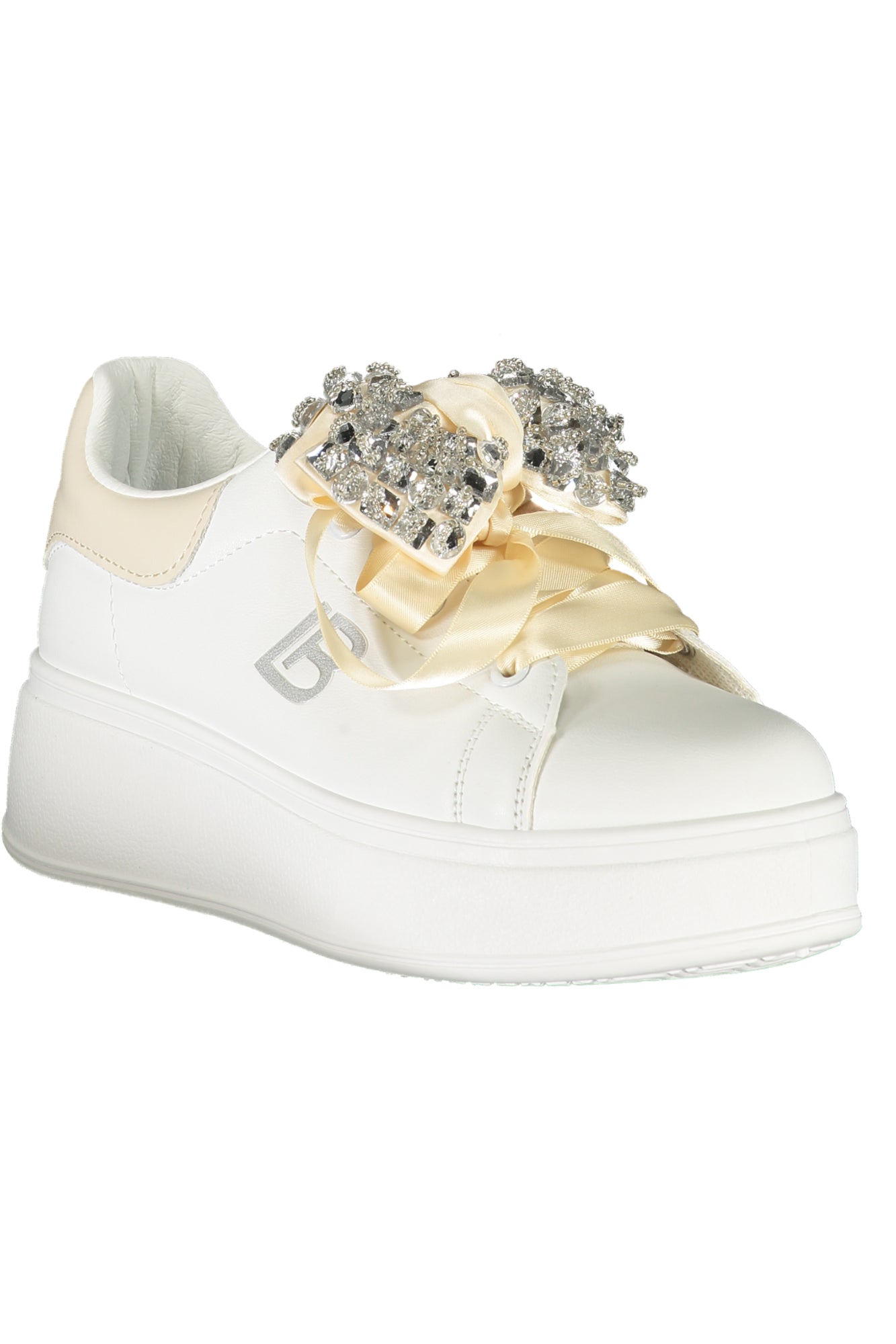 8929_BIWHIIVO – Eleganter Damen Weißer Sportschuh aus Kalbsleder mit Strassdetails – Größe: 36, 37, 38, 39, 40, 41 – Farbe: Bianco