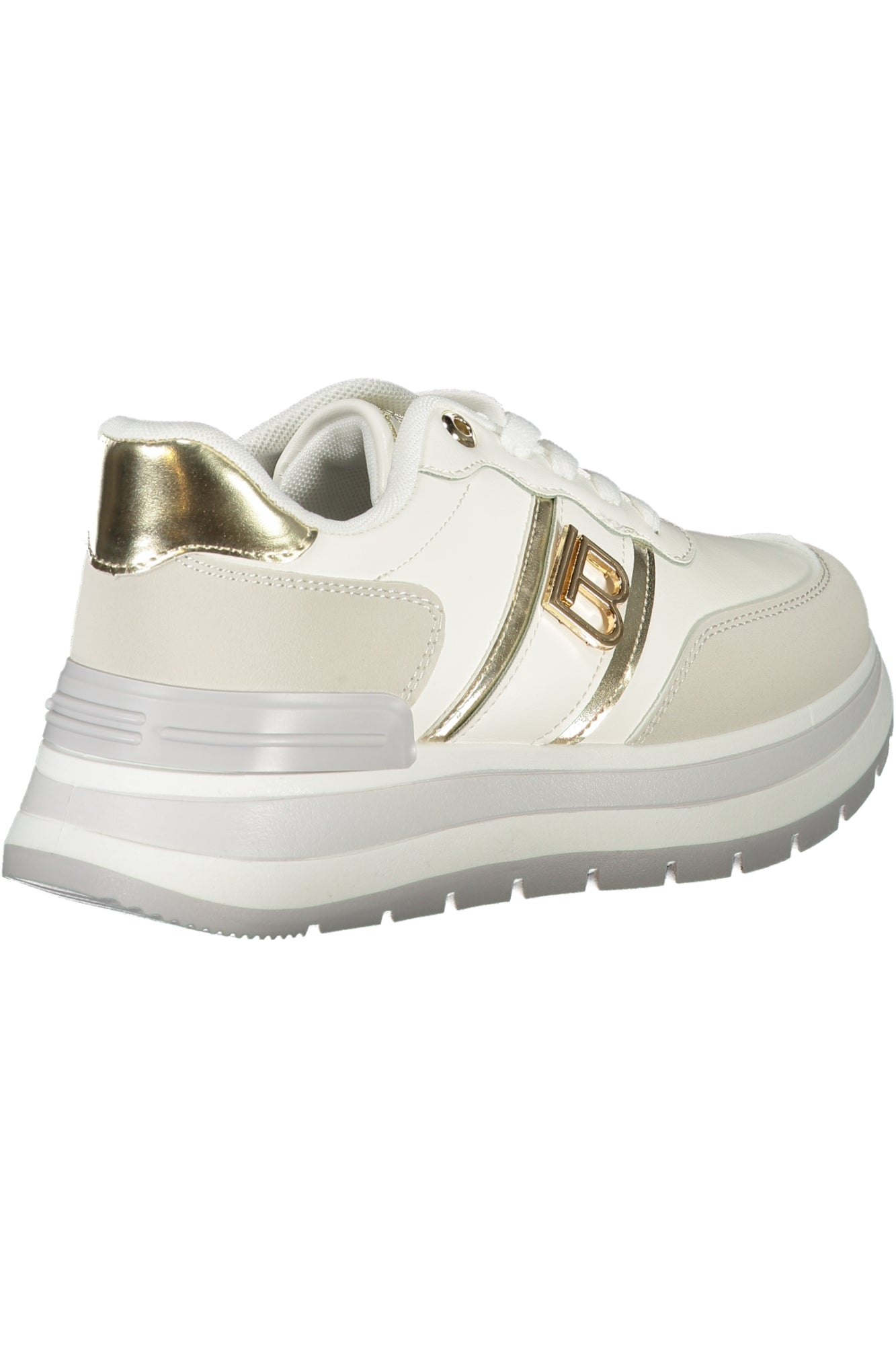 8715_BIWHITE – Damen-Sneaker weiß mit Nubuk, Schnürsenkeln & Kontrastdetails – Größe: 36, 37, 38, 39, 41 – Farbe: Bianco