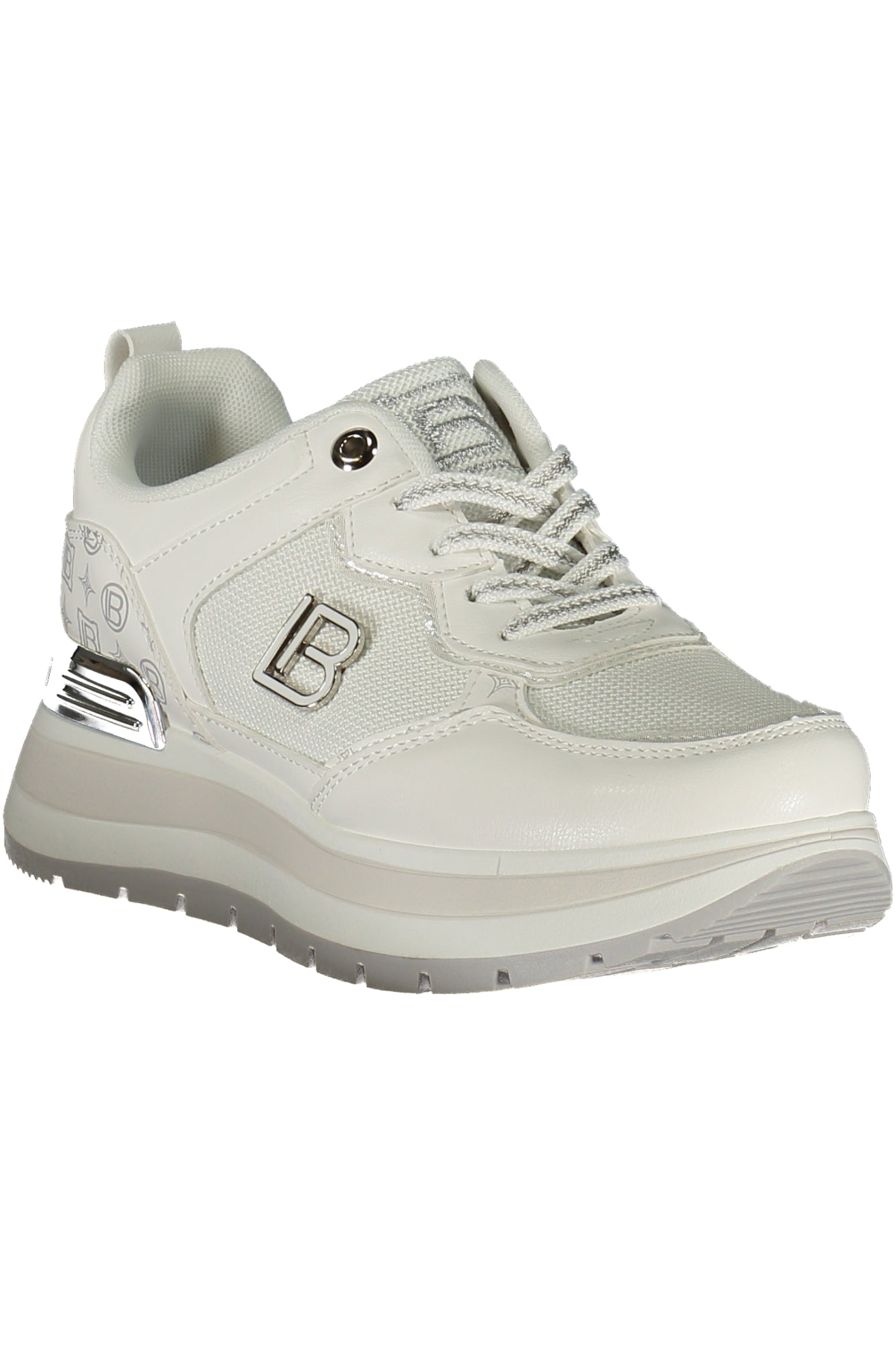 9630_BIWHITE – Damen-Sportschuh Weiß mit Silberdetails und Wechsel-Fußbett – Größe: 36, 37, 38, 39, 40, 41 – Farbe: Bianco