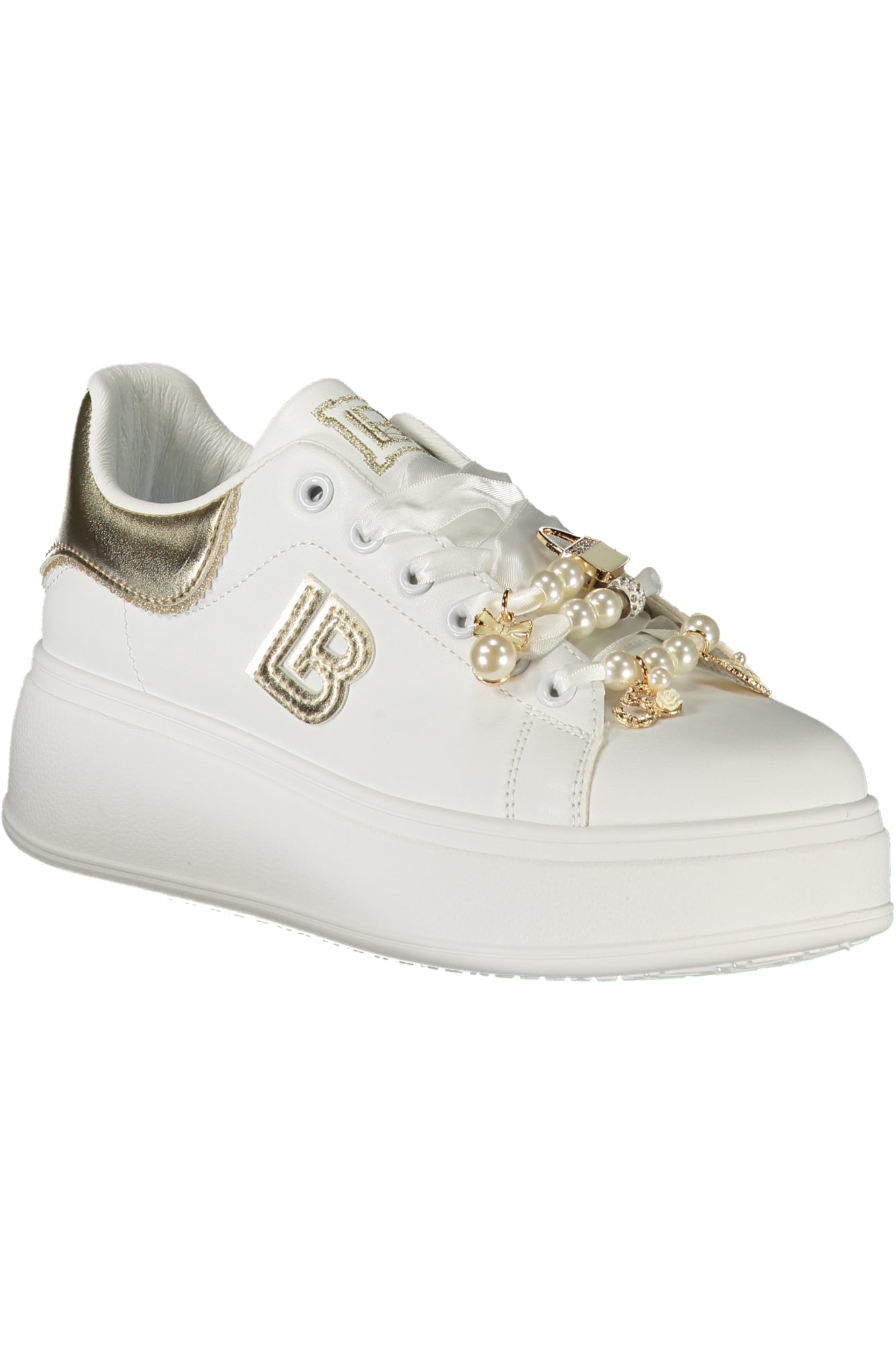 9204_BIWHIGOL – Elegante Damen-Sneaker in Weiß mit Kontrastdetails und 4 cm Plateau – Größe: 36, 37, 38, 39, 40, 41 – Farbe: Bianco