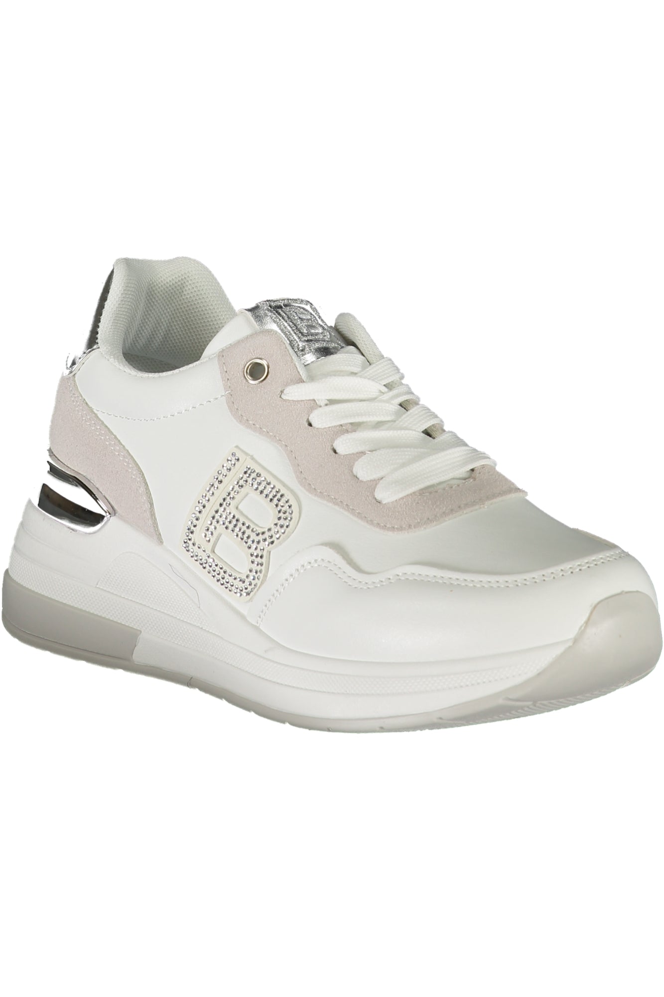 8923_BIWHI – Eleganter Damensneaker: Weißes Kalbsleder mit Strass und Stickerei – Größe: 36, 37, 38, 39, 40, 41 – Farbe: Bianco