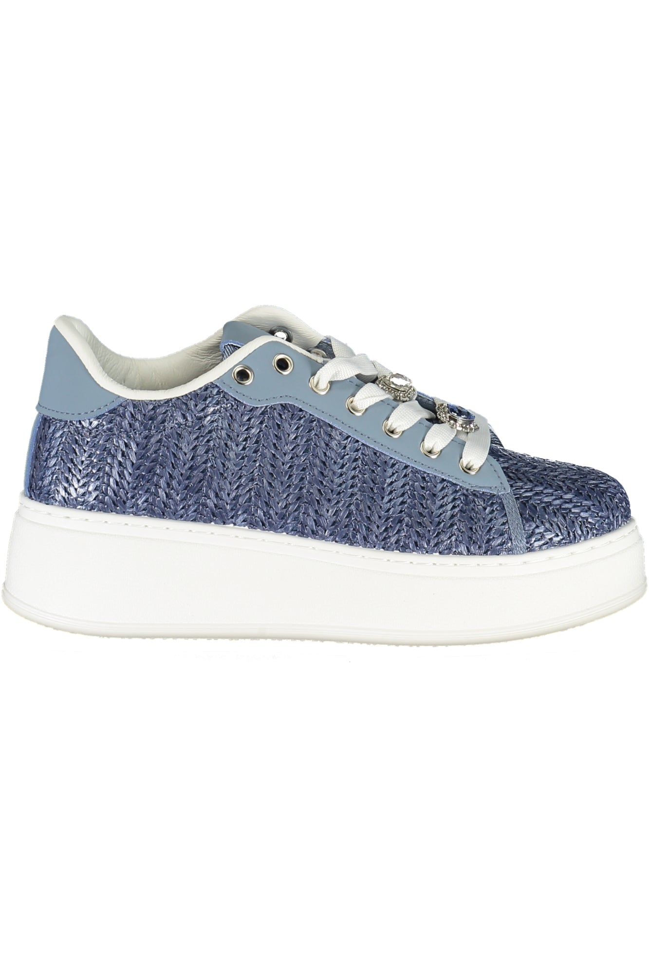 9622_BLBLURAF – Damen-Sneaker Blau mit hellblauen Akzenten und Schnürsenkeln – Größe: 36, 37, 38, 39, 40, 41 – Farbe: Blu