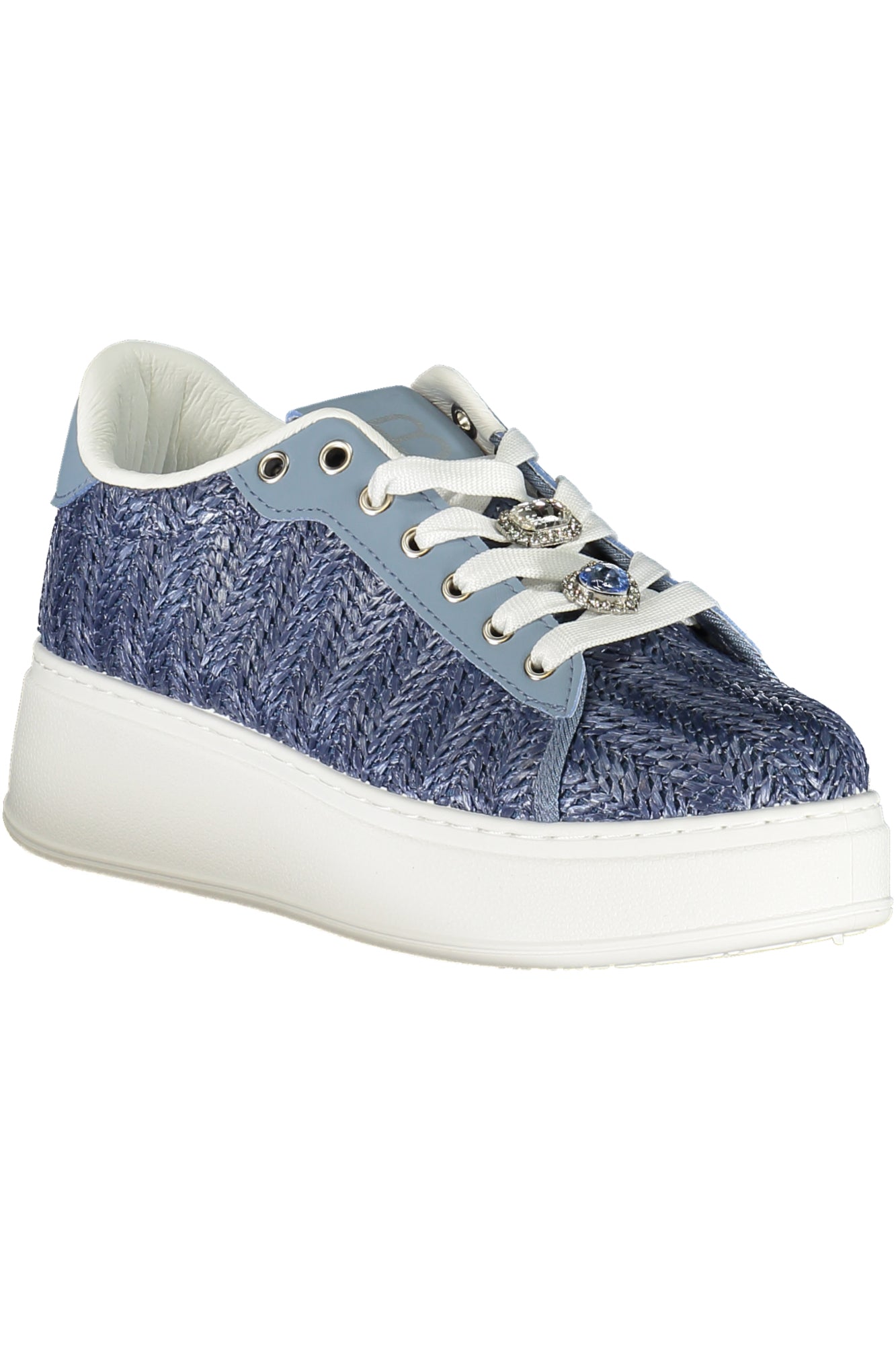 9622_BLBLURAF – Damen-Sneaker Blau mit hellblauen Akzenten und Schnürsenkeln – Größe: 36, 37, 38, 39, 40, 41 – Farbe: Blu
