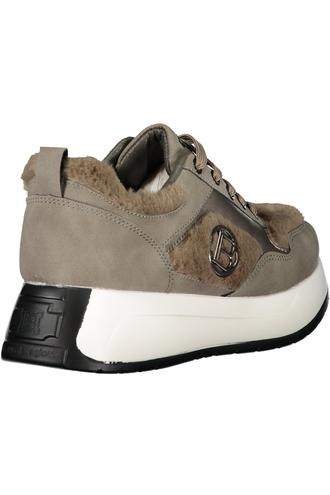8711_GRMUD – Damen Grauer Wildleder-Sportschuh mit Kontrastdetails und Stickerei – Größe: 36, 37, 38, 39, 41, 40 – Farbe: Grigio