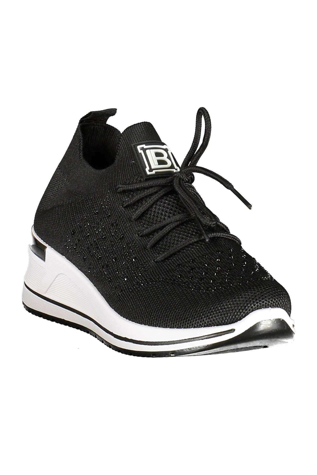 9660_NEBLACK – Elegante schwarze Damensneaker mit Strass und herausnehmbarer Einlegesohle – Größe: 36, 37, 38, 39, 40, 41 – Farbe: Nero