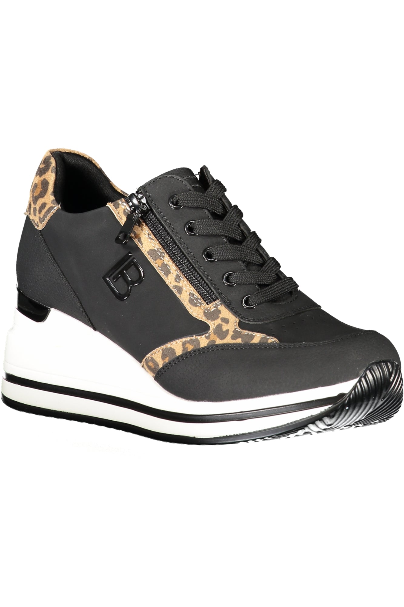 8726_NEBLACK – Damen-Sportschuh in Schwarz: Nubuk, Reißverschluss, 3cm Sohle – Größe: 36, 38, 39, 40, 41, 37 – Farbe: Nero