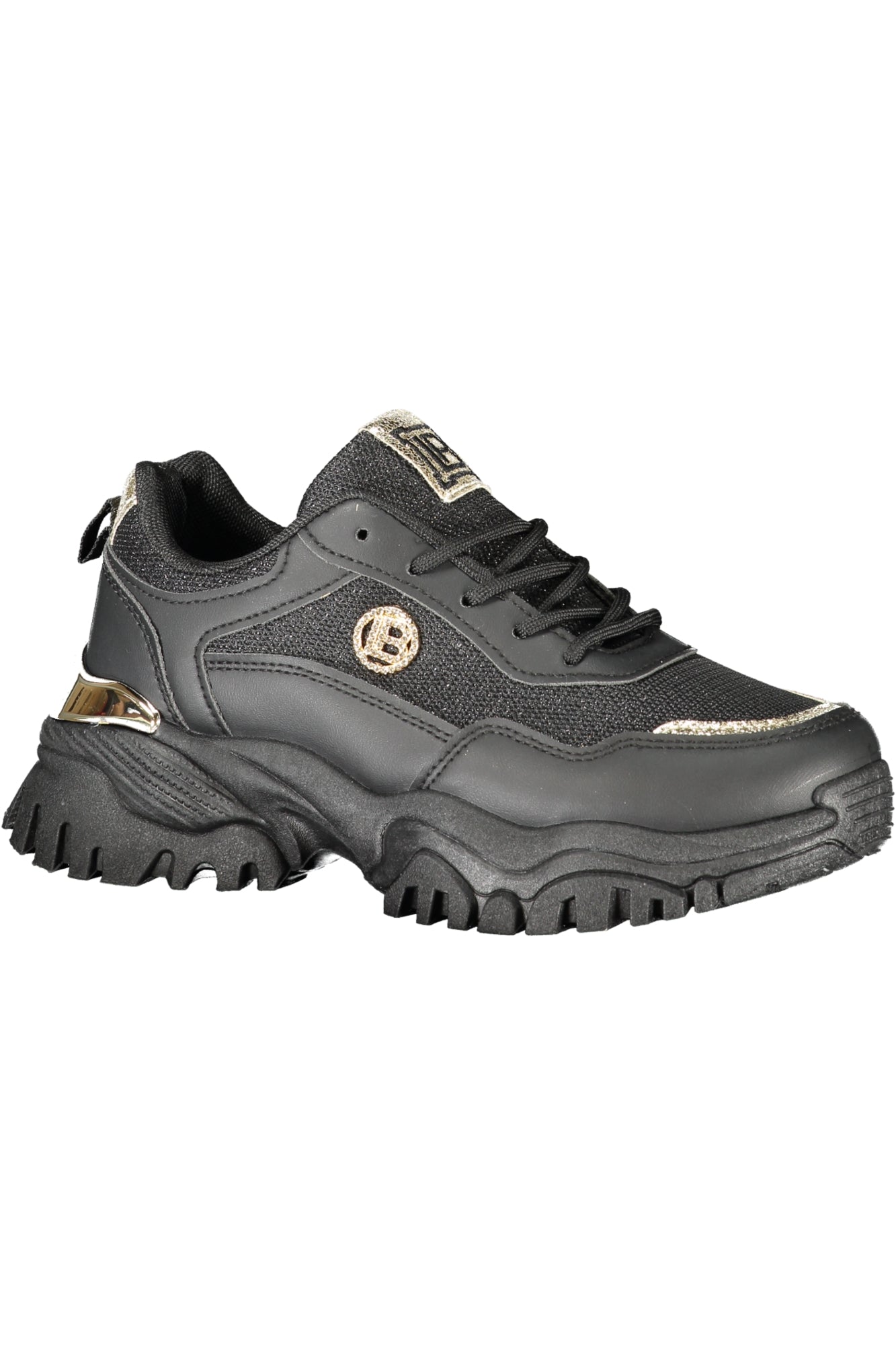 9213_NEBLACK – Eleganter Damen-Sportschuh in Schwarz mit Kontrastdetails und Applikation – Größe: 36, 37, 38, 39, 40, 41 – Farbe: Nero