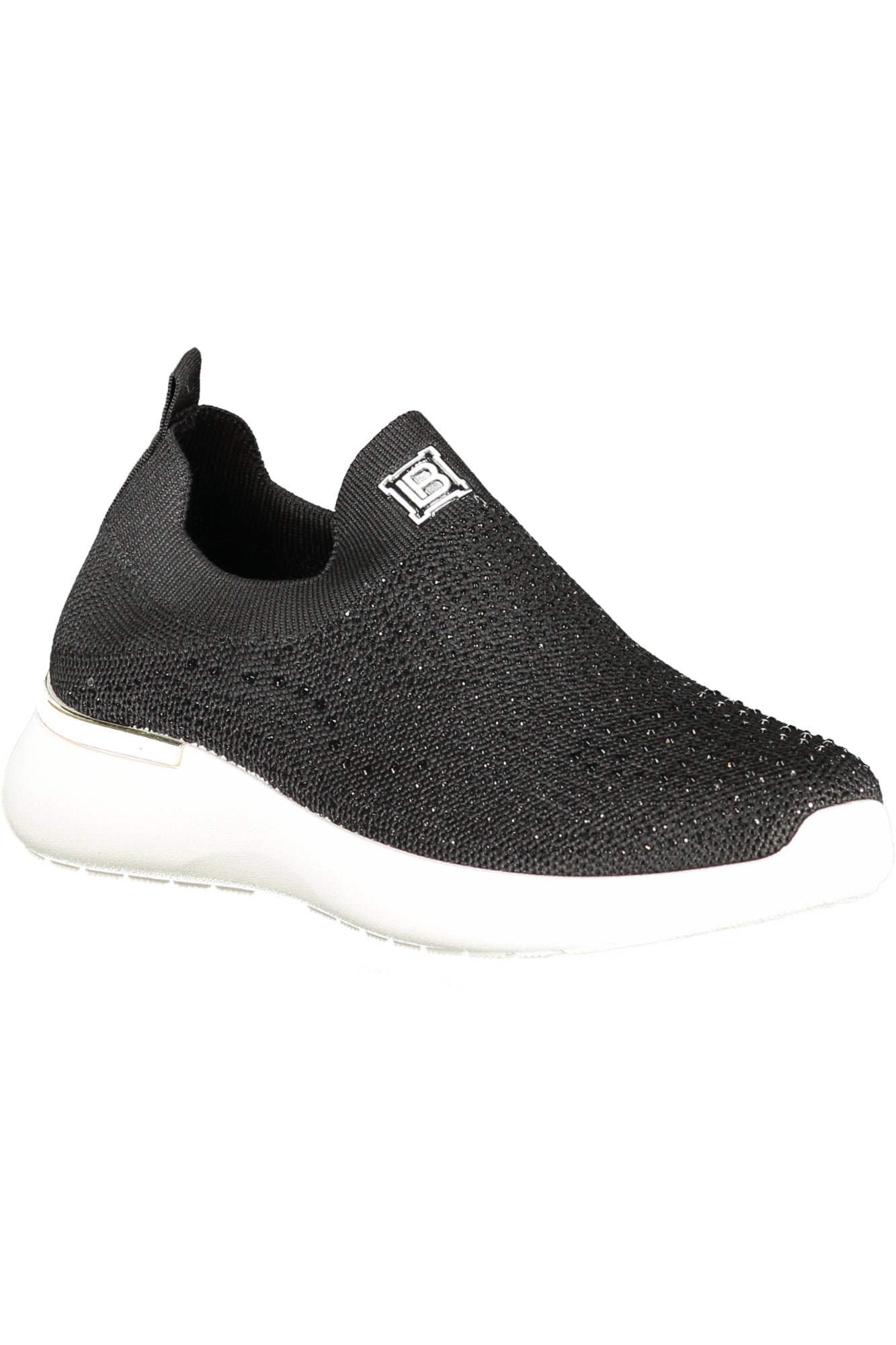 8936_NEBLACK – Damen Sportschuh Schwarz mit Keilabsatz und Strass-Eleganz – Größe: 36, 37, 38, 39, 40, 41 – Farbe: Nero