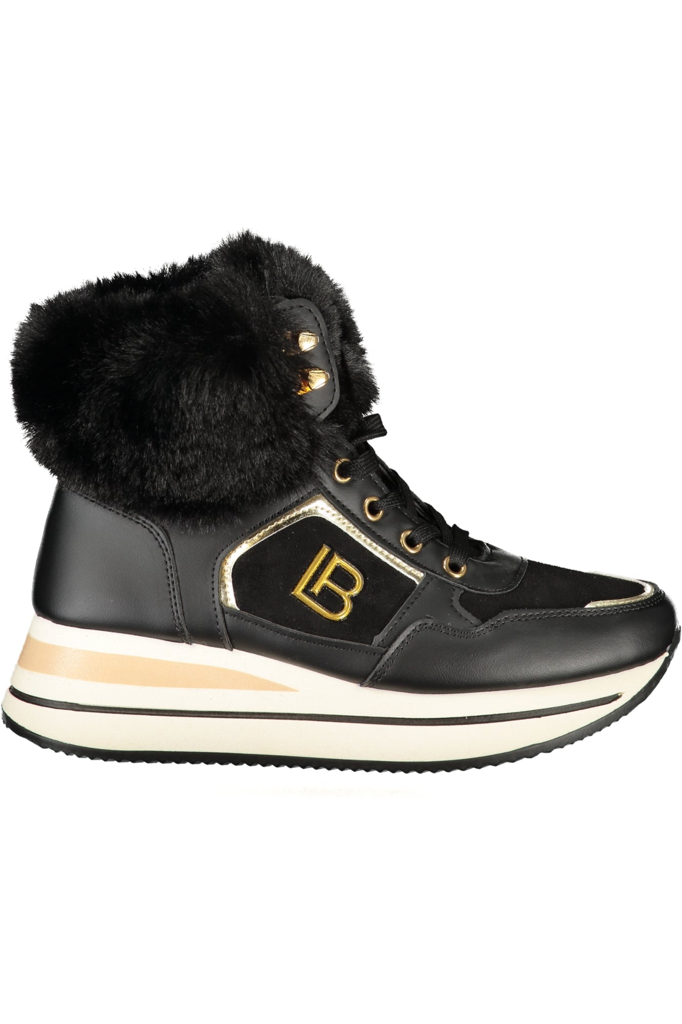 8700_NEBLACK – Elegante Damenstiefel in Schwarz mit Mikrofell und Kontrastdetails – Größe: 38 – Farbe: Nero