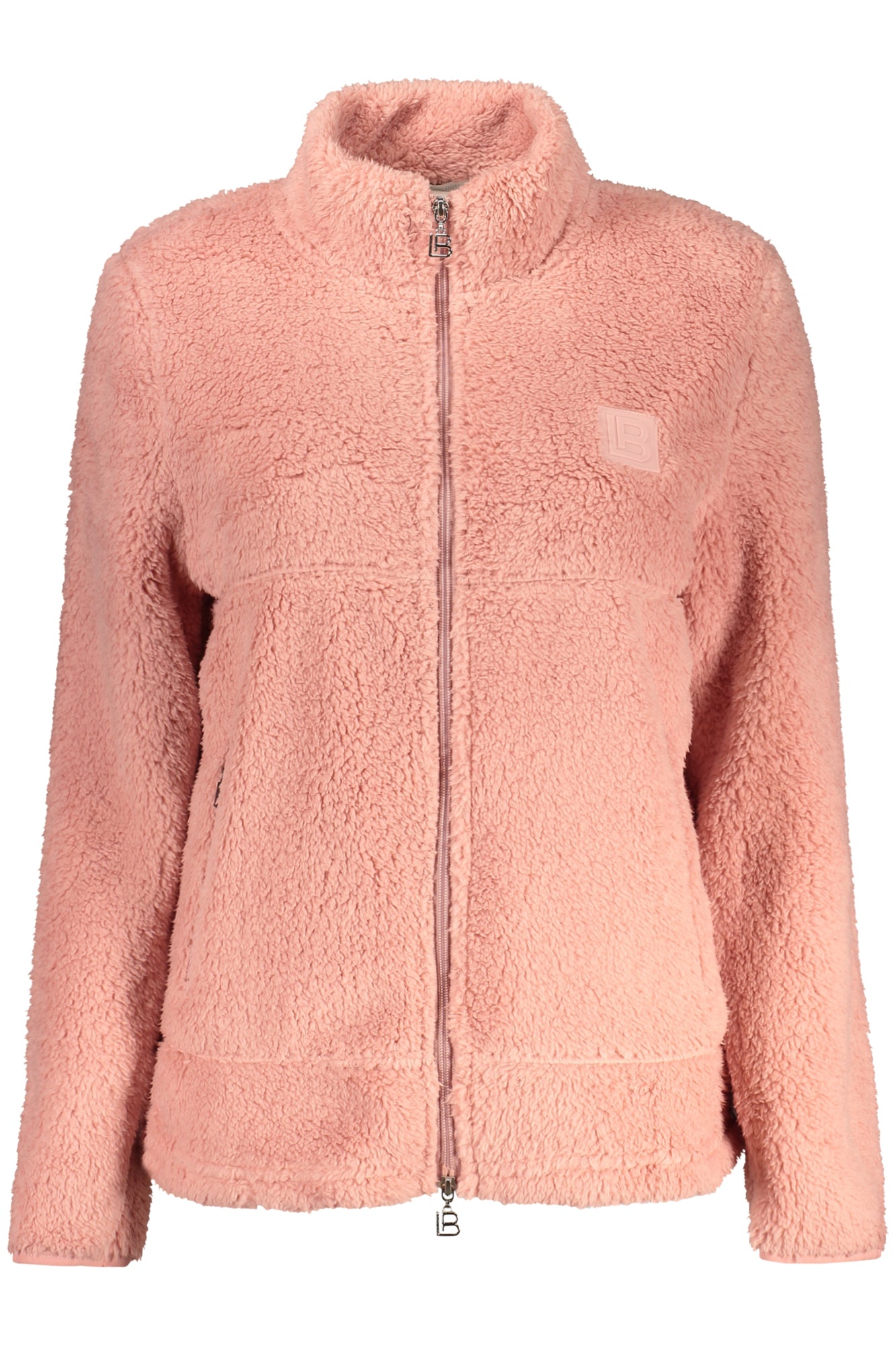 BOA96920B_RSROSA – Damen Sweatshirt Rosa Langarm mit Reißverschluss und Taschen – Größe: S, M, L, XL – Farbe: Rosa