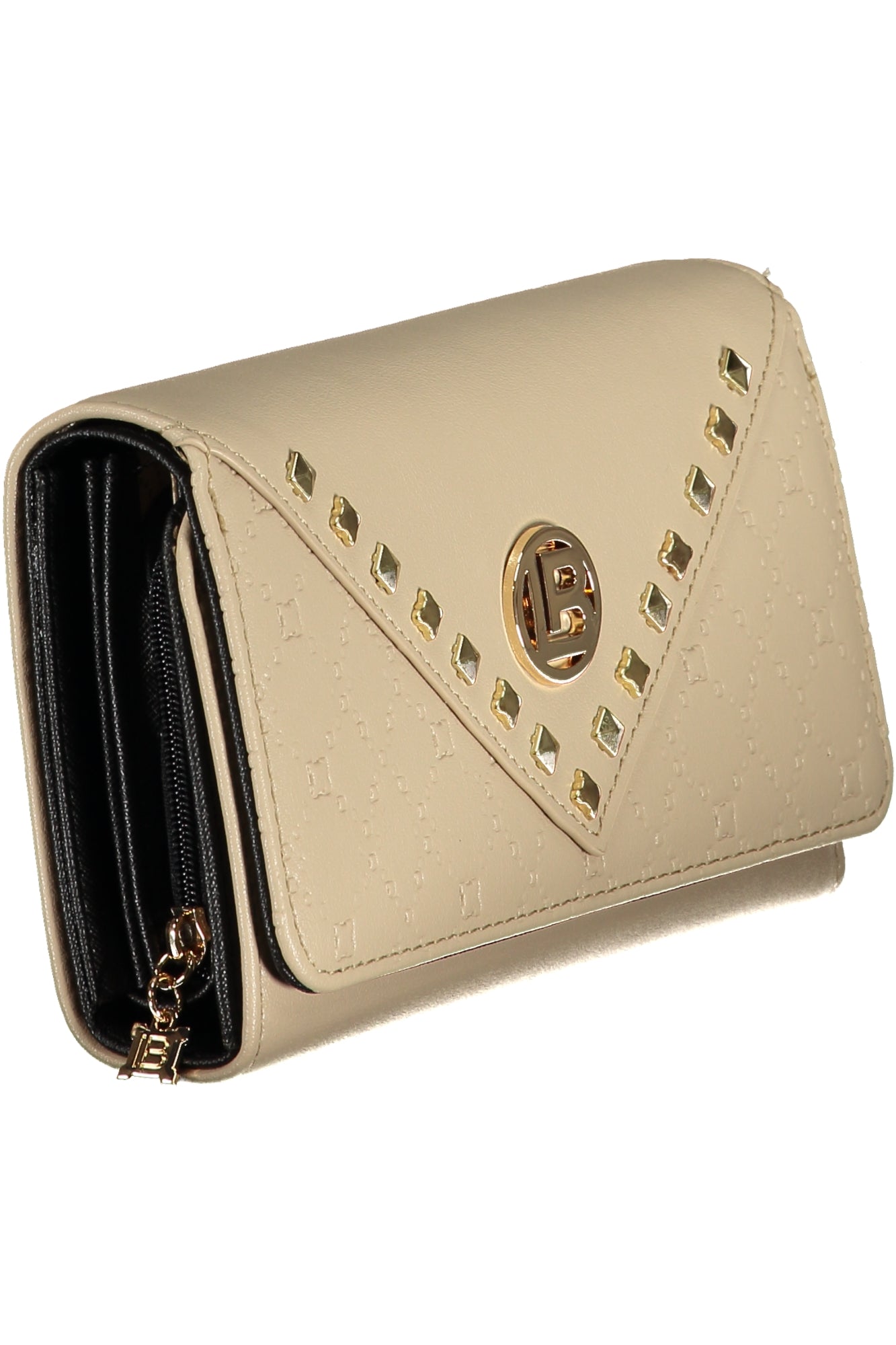 LB25W-507-68_BENATURA – Beige Damenbörse mit Kontrastdetails und Druckknopf - Elegant & Praktisch – Größe: UNI – Farbe: Beige