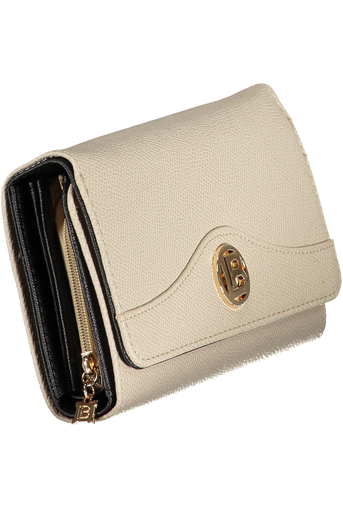 LB25W-504-68_BETERRA – Beige Damen Geldbörse mit Münzfach, Kontrastdetails & Druckknopf – Größe: UNI – Farbe: Beige