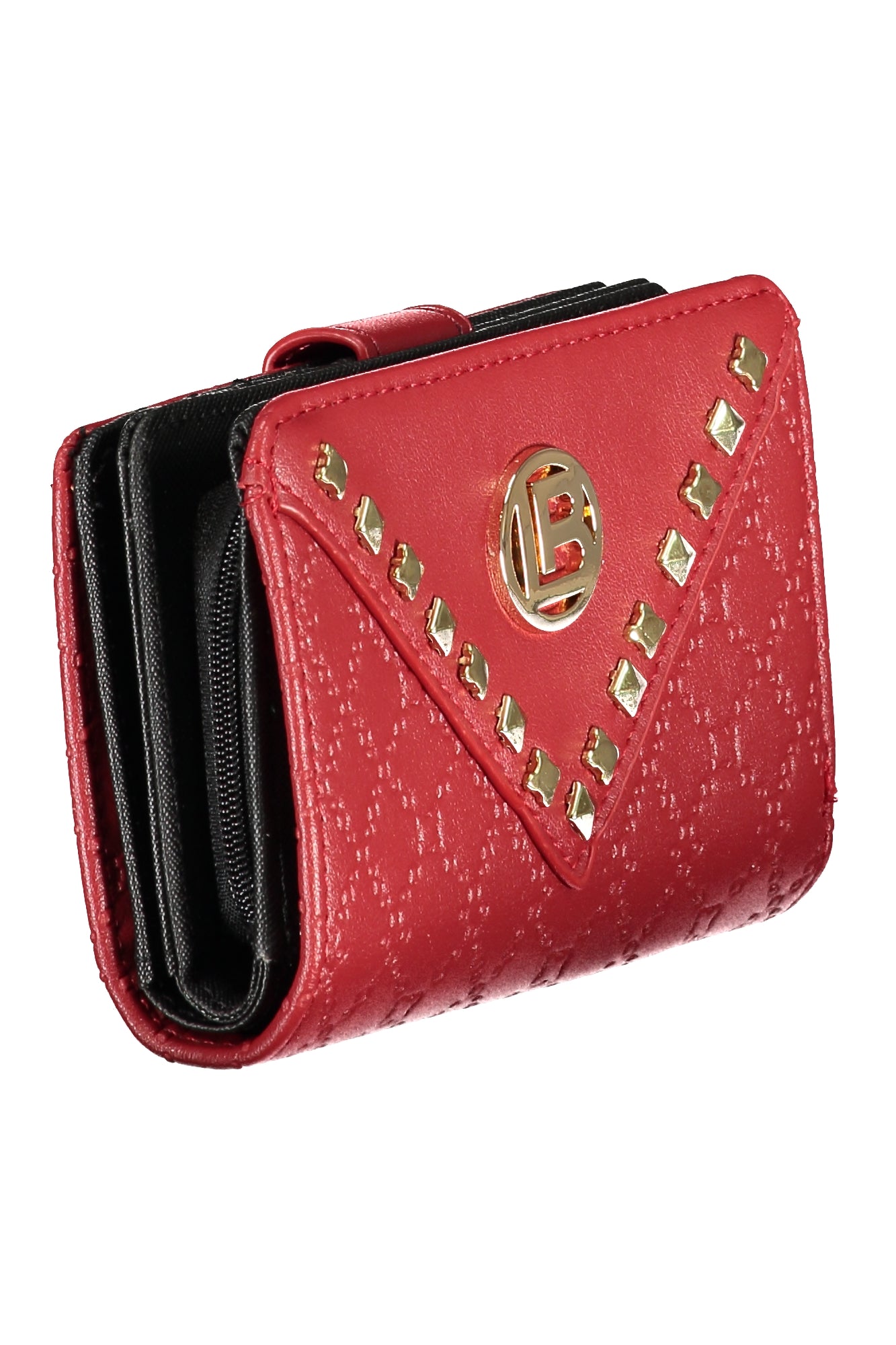 LB25W-507-08_RORUBINO – Stylische rote Damen-Geldbörse: Zwei Fächer & Münzfach mit Kontrastdetails – Größe: UNI – Farbe: Rosso