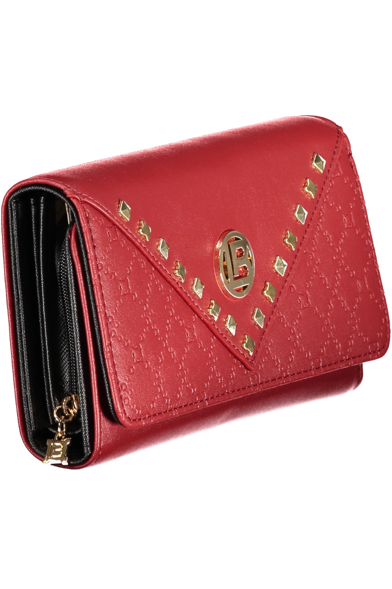 LB25W-507-68_RORUBINO – Damen-Geldbörse Rot: Elegante Fächer und Kontrastdetails – Größe: UNI – Farbe: Rosso