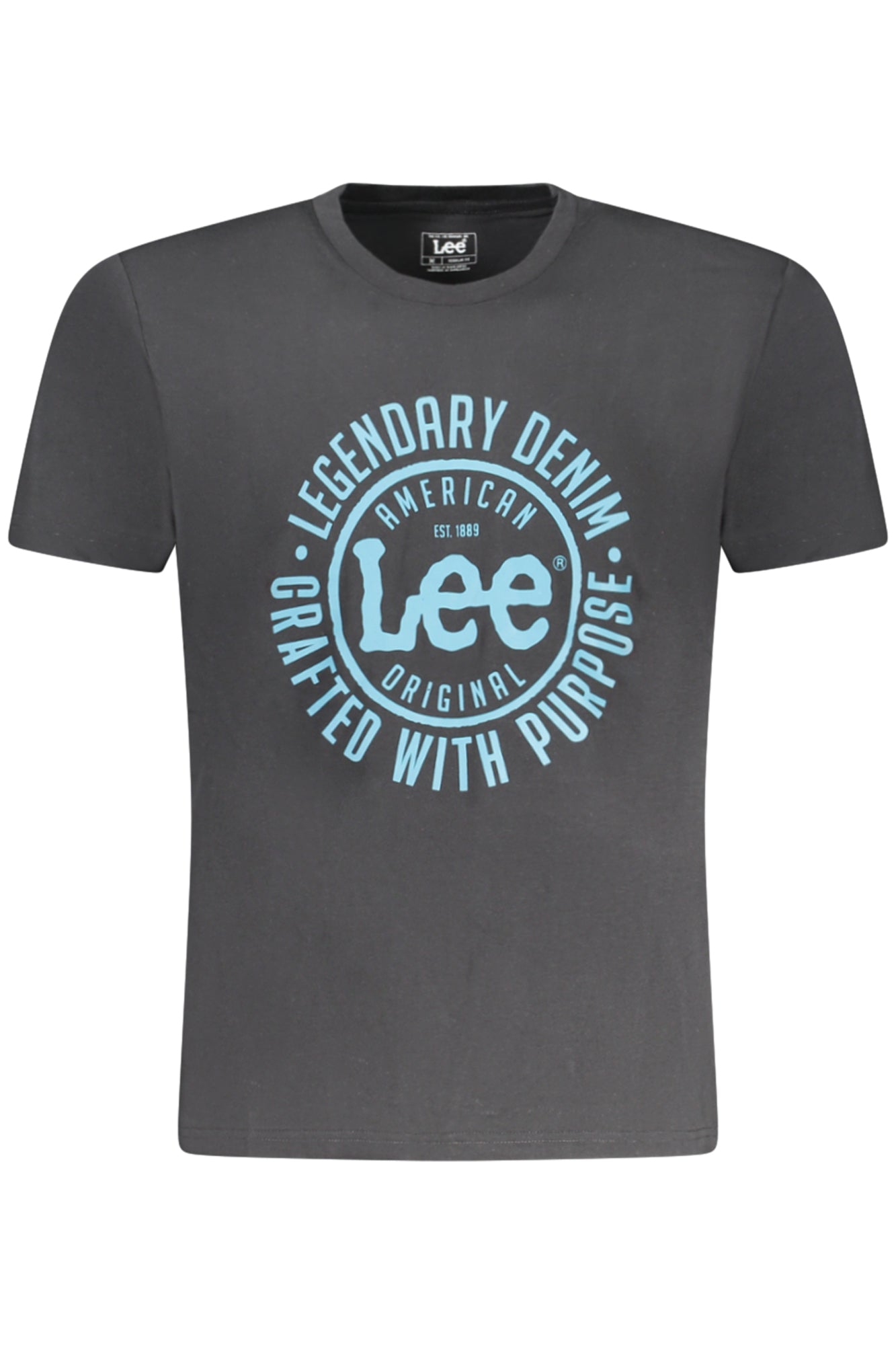 LMG0063_NEBLACK – Herren Kurzarm-T-Shirt Schwarz mit Logo-Druck, Regular Fit, Rundhals – Größe: S, M, L, XL, 2XL – Farbe: Nero