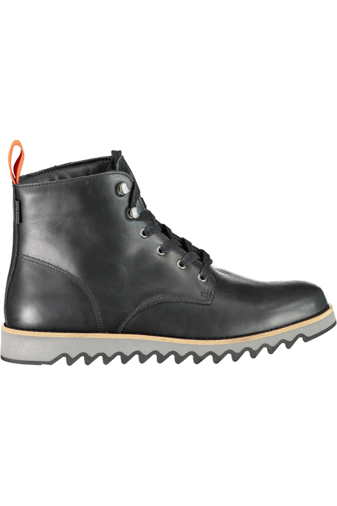 BERG-BOOT-RIPPLE_NERO_REGULAR-BLACK – Herrenstiefel Schwarz - Schnürstiefelette mit Kontrastsohle & Logo – Größe: 43, 45 – Farbe: Nero
