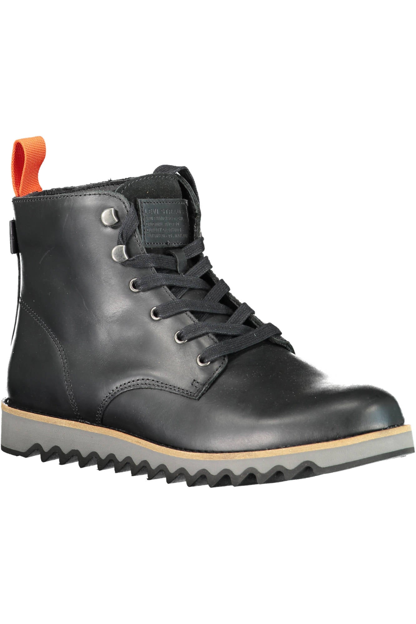 BERG-BOOT-RIPPLE_NERO_REGULAR-BLACK – Herrenstiefel Schwarz - Schnürstiefelette mit Kontrastsohle & Logo – Größe: 43, 45 – Farbe: Nero