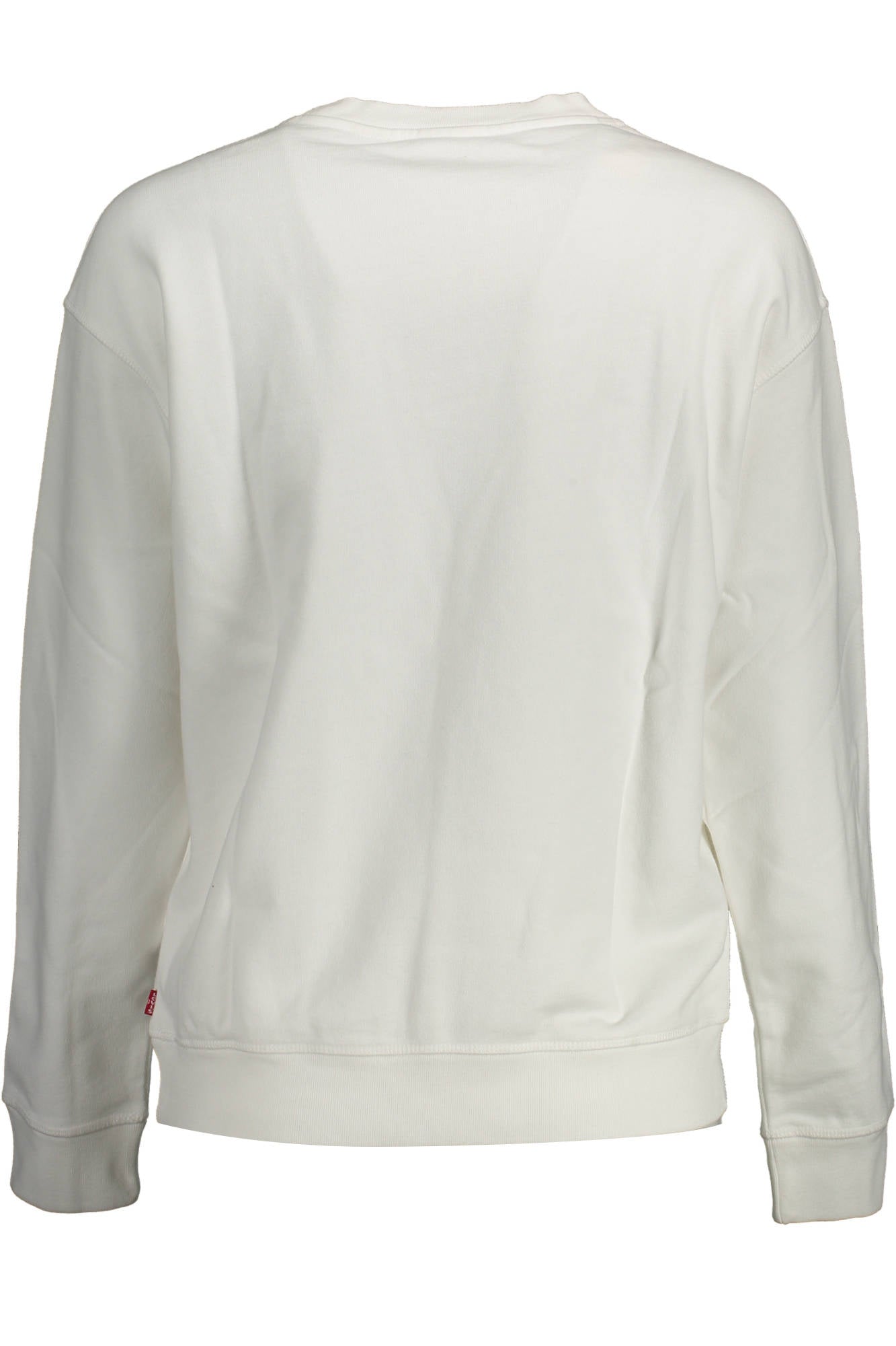 18686_BIANCO_0011 – Weißes Damen Sweatshirt | Rundhals, Langarm, Stylischer Logo-Aufdruck – Größe: XS, L – Farbe: Bianco