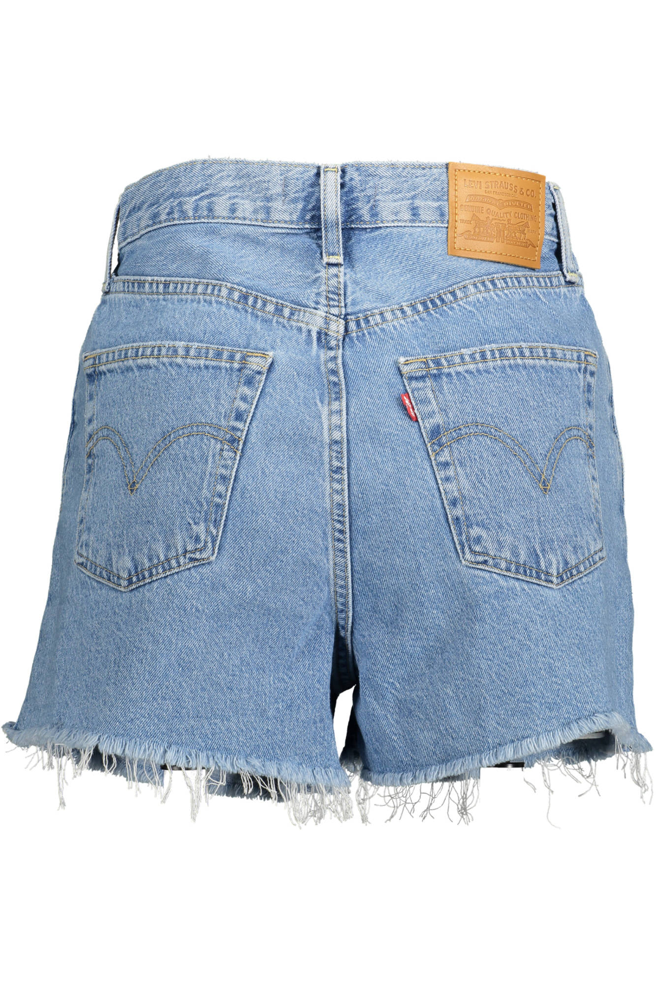 77879_AZZURRO_0076 – Damen Jeans Shorts Blau - 5 Taschen, Fransen, Knöpfe & mehr – Größe: 25, 26, 27, 28, 30 – Farbe: Azzurro